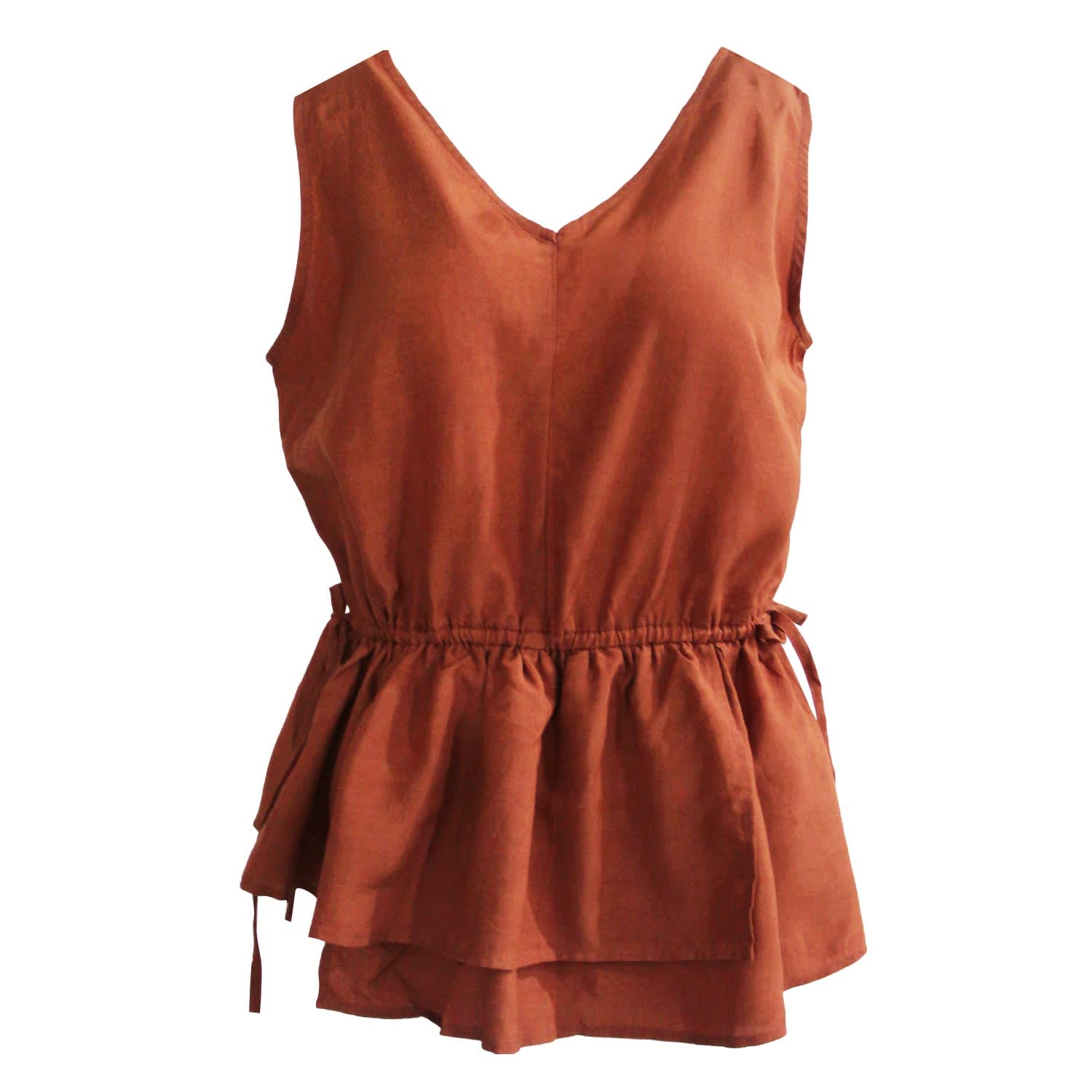 burnt orange peplum top