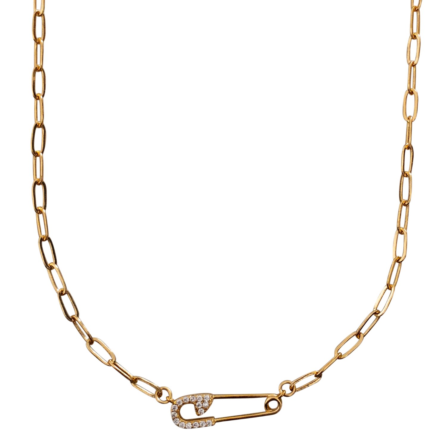 In Cauda Venenum Women's Gold Pin Necklace In Gold