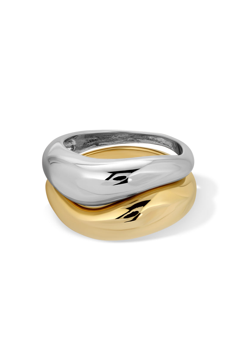 Naiia Women's Gold / Silver Harlow Ring Set In Gold/silver