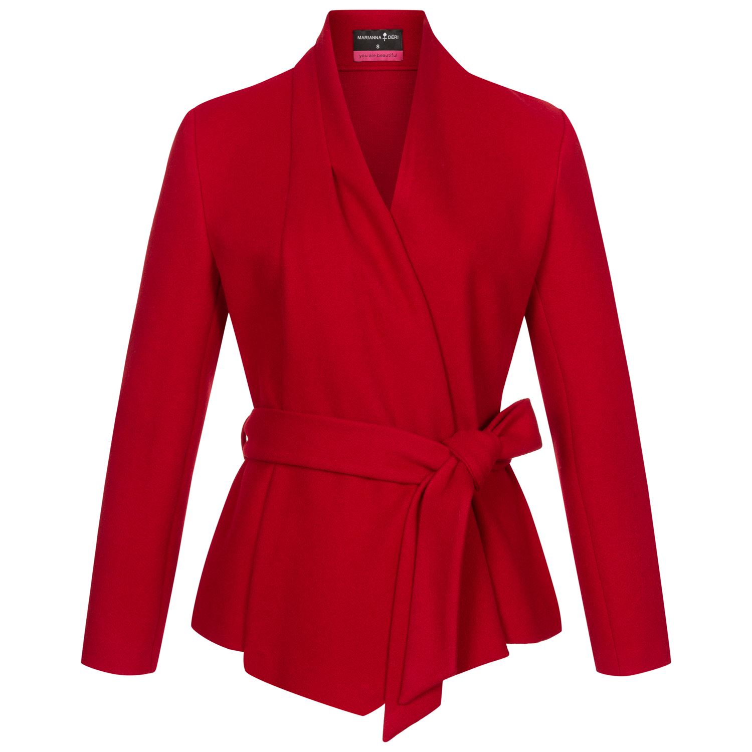 Women’s Wrap Jacket With Shawl Collar Red Large Marianna Déri