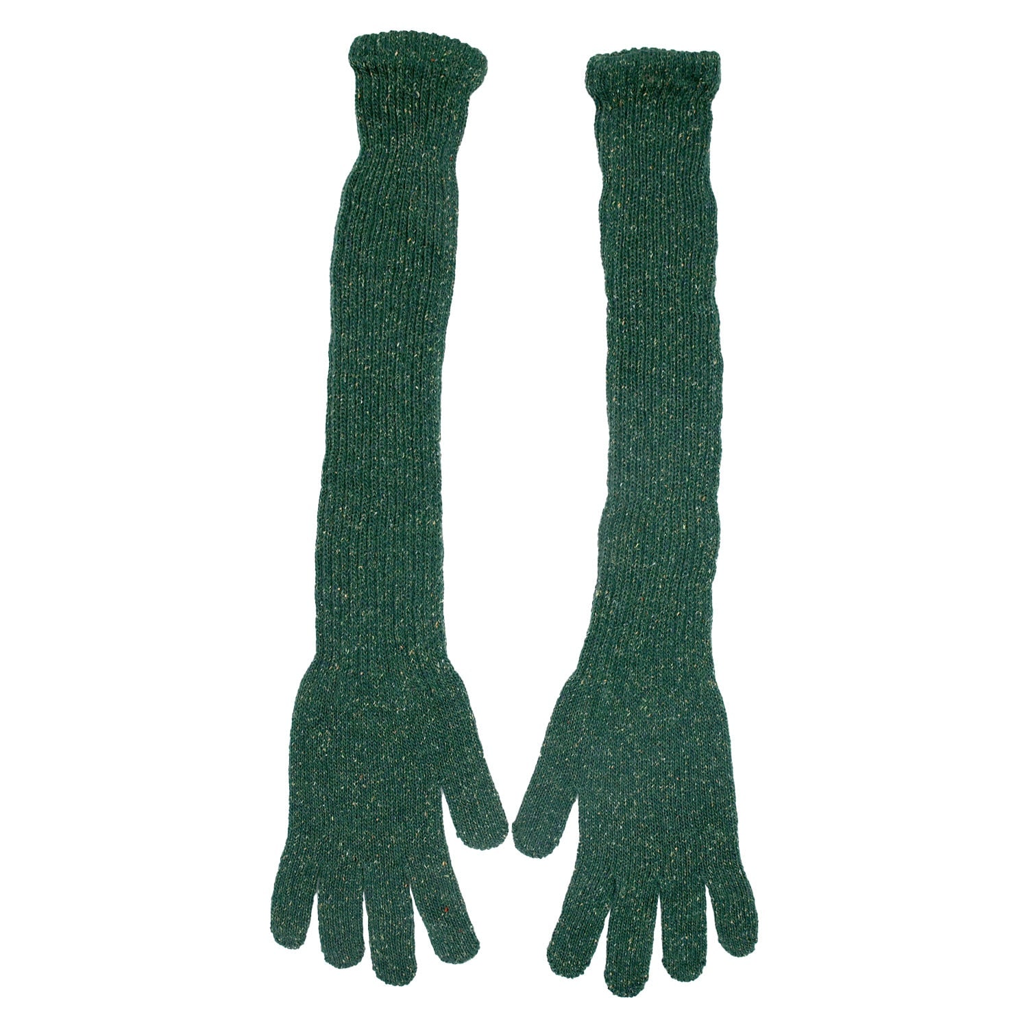 MAISON BOGOMIL WOMEN'S SPARKLY KNIT OPERA GLOVES GREEN
