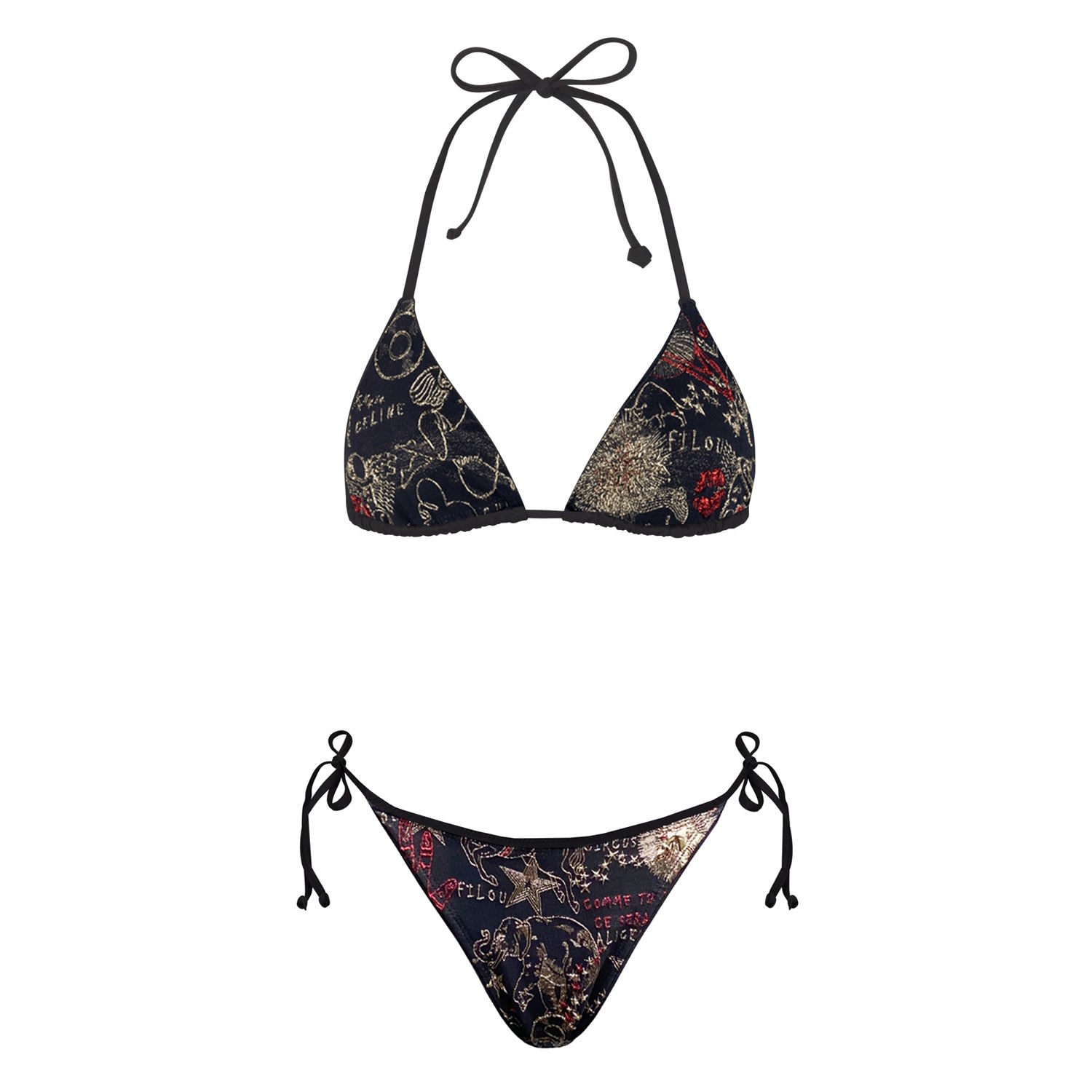 Geegee Collection Women's Black Circus Bikini In Black