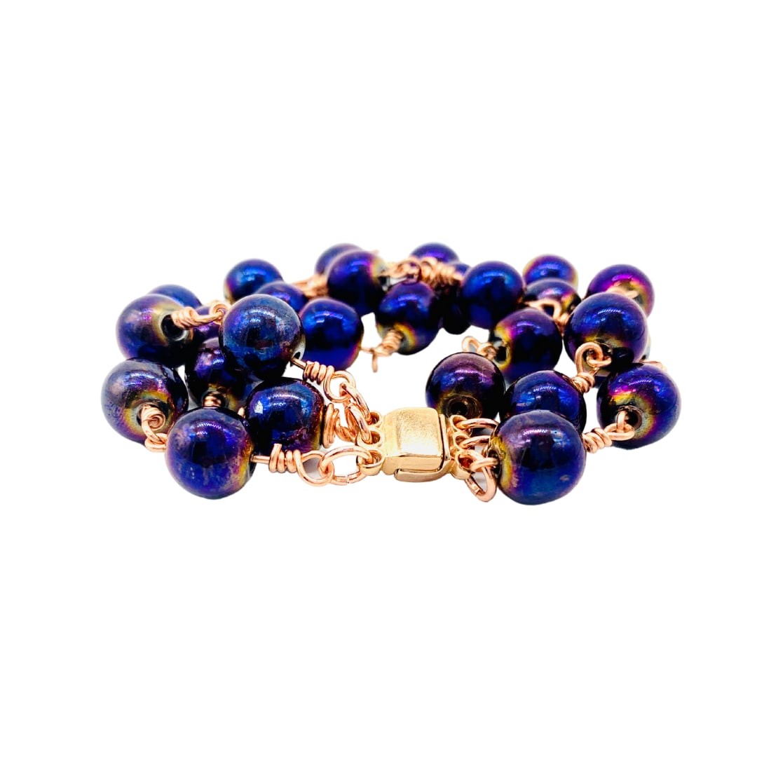 Rejected Hearts Club Women's Purple Violet Hematite Socialite Bracelet In Purple
