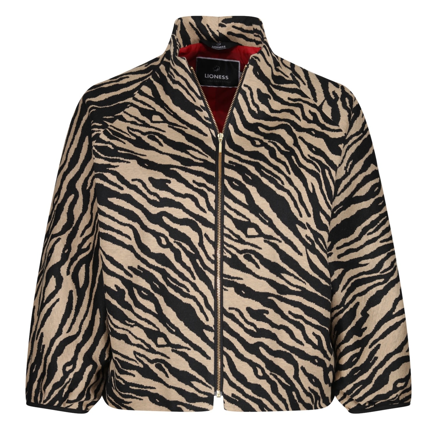 Women's Black / Brown Camel Zebra Jacket | Large | Lioness by Tf
