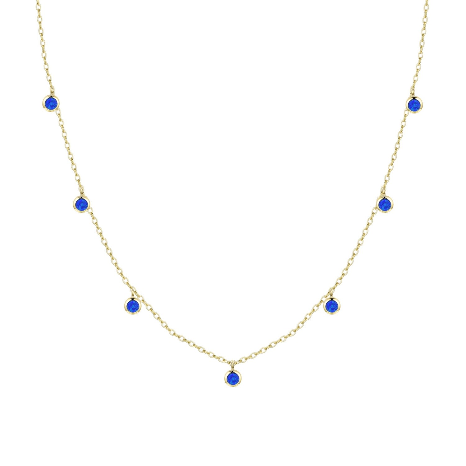 Women’s Blue / Gold Opal Dew Drops Reversible Necklace - Indigo Kamaria