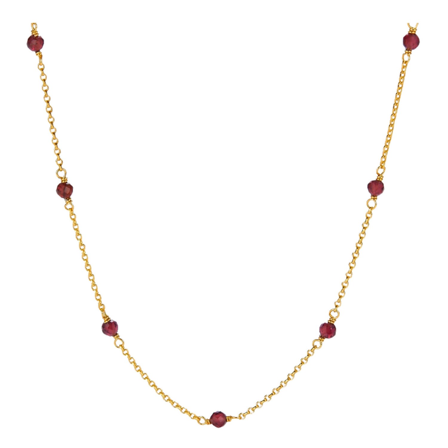 Janus Edinburgh Women's Gold / Red Hathor Gold Vermeil Silver Red Garnet Short Choker Necklace In Multi