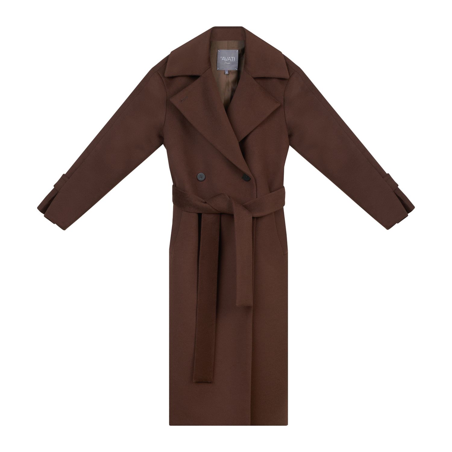 Inavati Women's Double-breasted Wool Coat In Chocolate Brown In Red