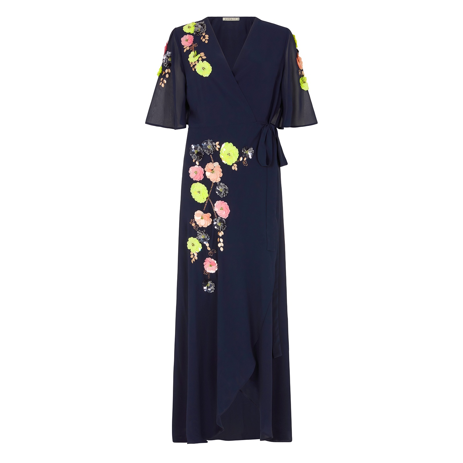 Mint velvet embroidered floral wrap dress hot sale
