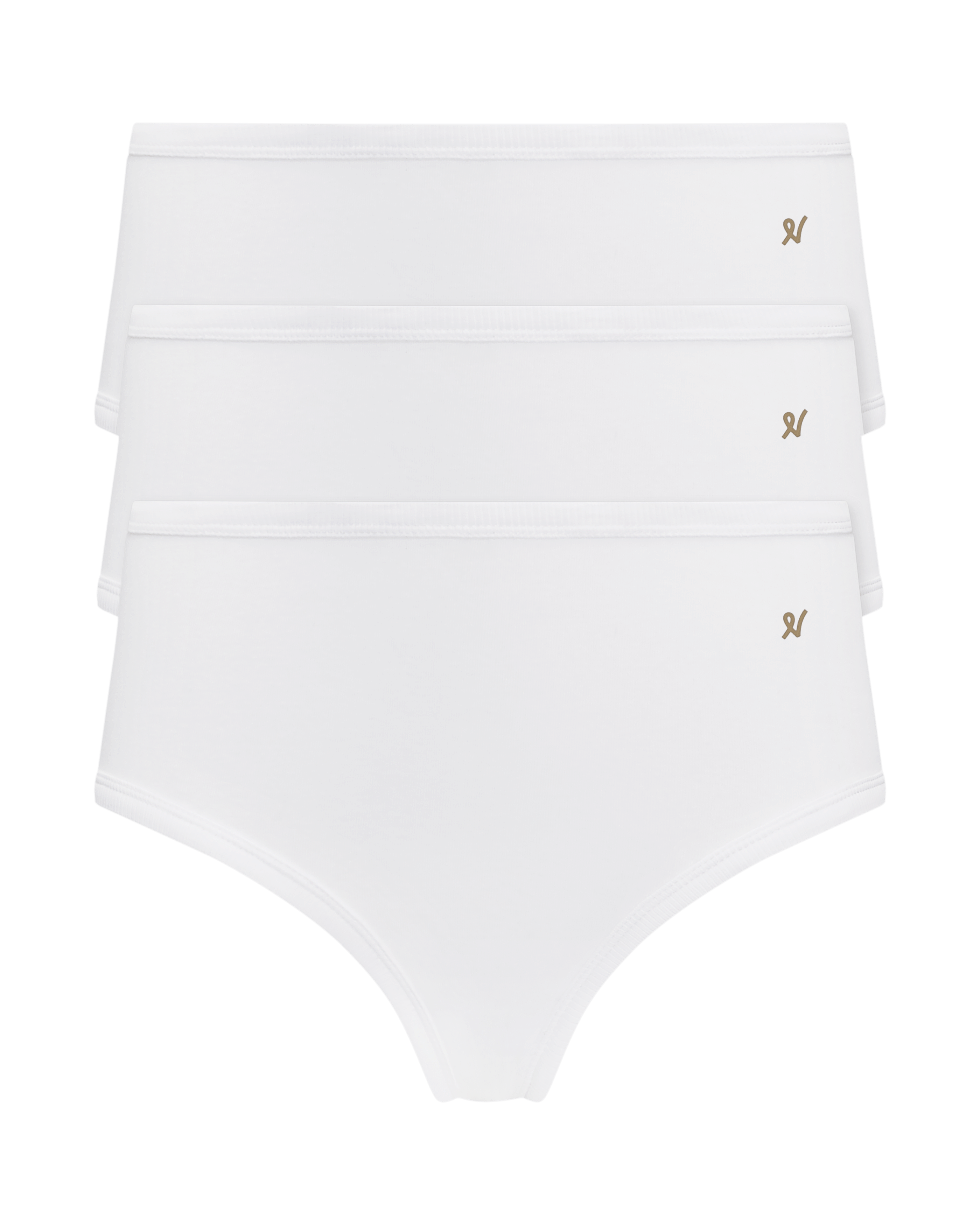 Nudea Women's The Organic Cotton Midi Brief Three Pack - Cotton White In White