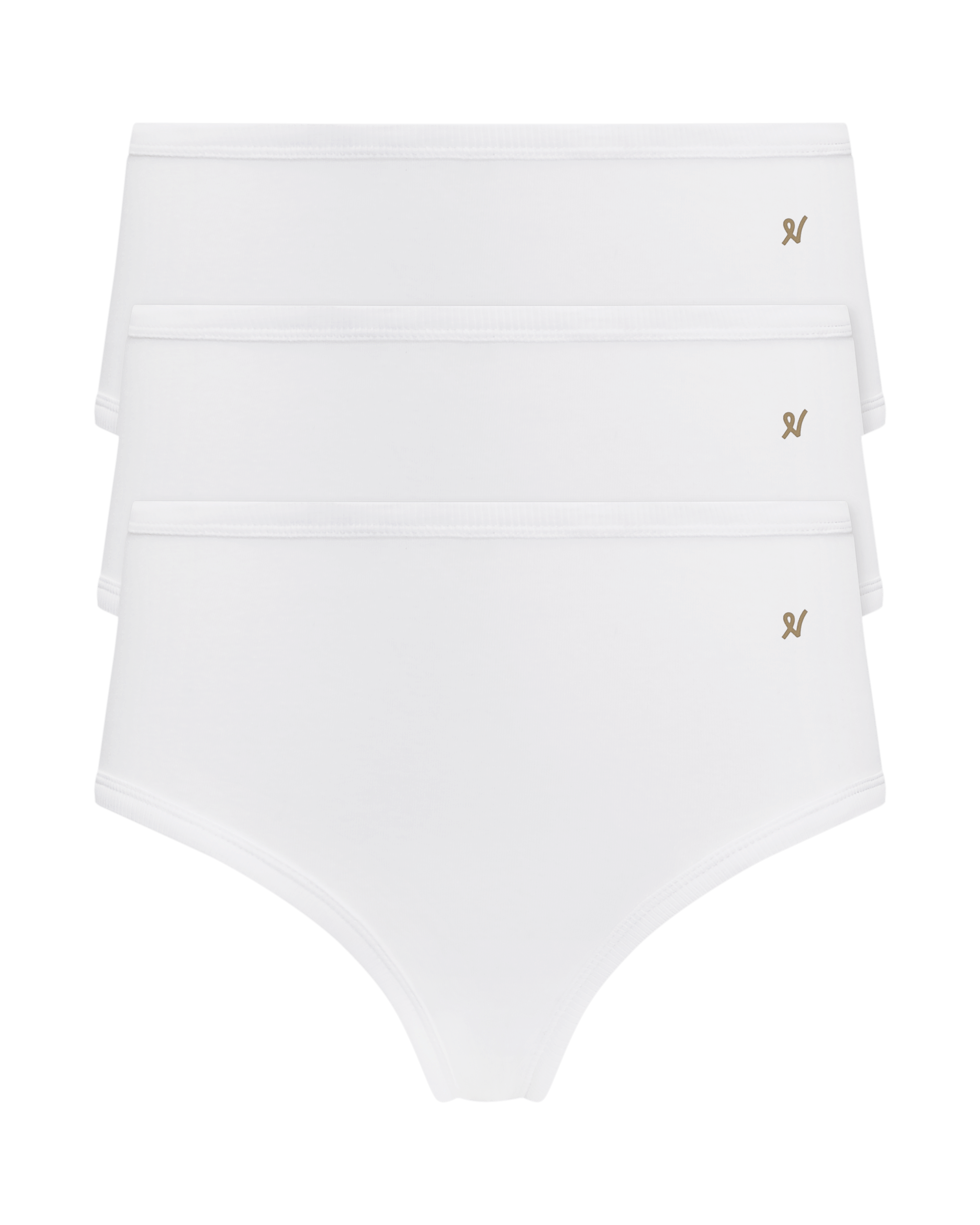 Nudea Women's The Organic Cotton Midi Brief Three Pack - Cotton White