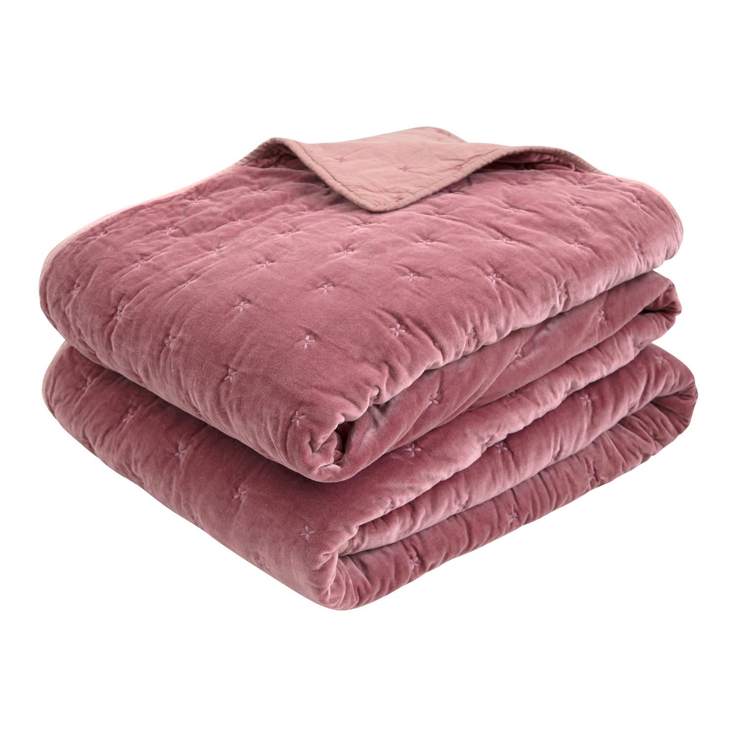 Chateau Velvet Bedspread Damson Xlarge Wallace Cotton Wolf Badger