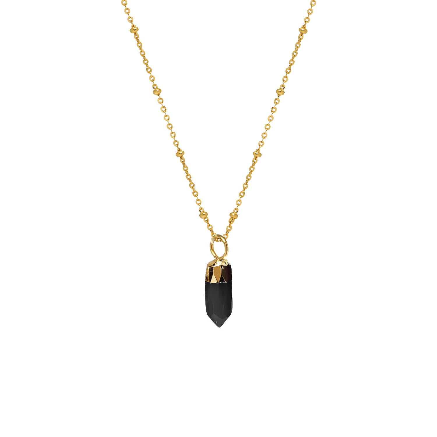 Mirabelle Jewellery Women's Mini Point Black Onyx Pendant In Gold