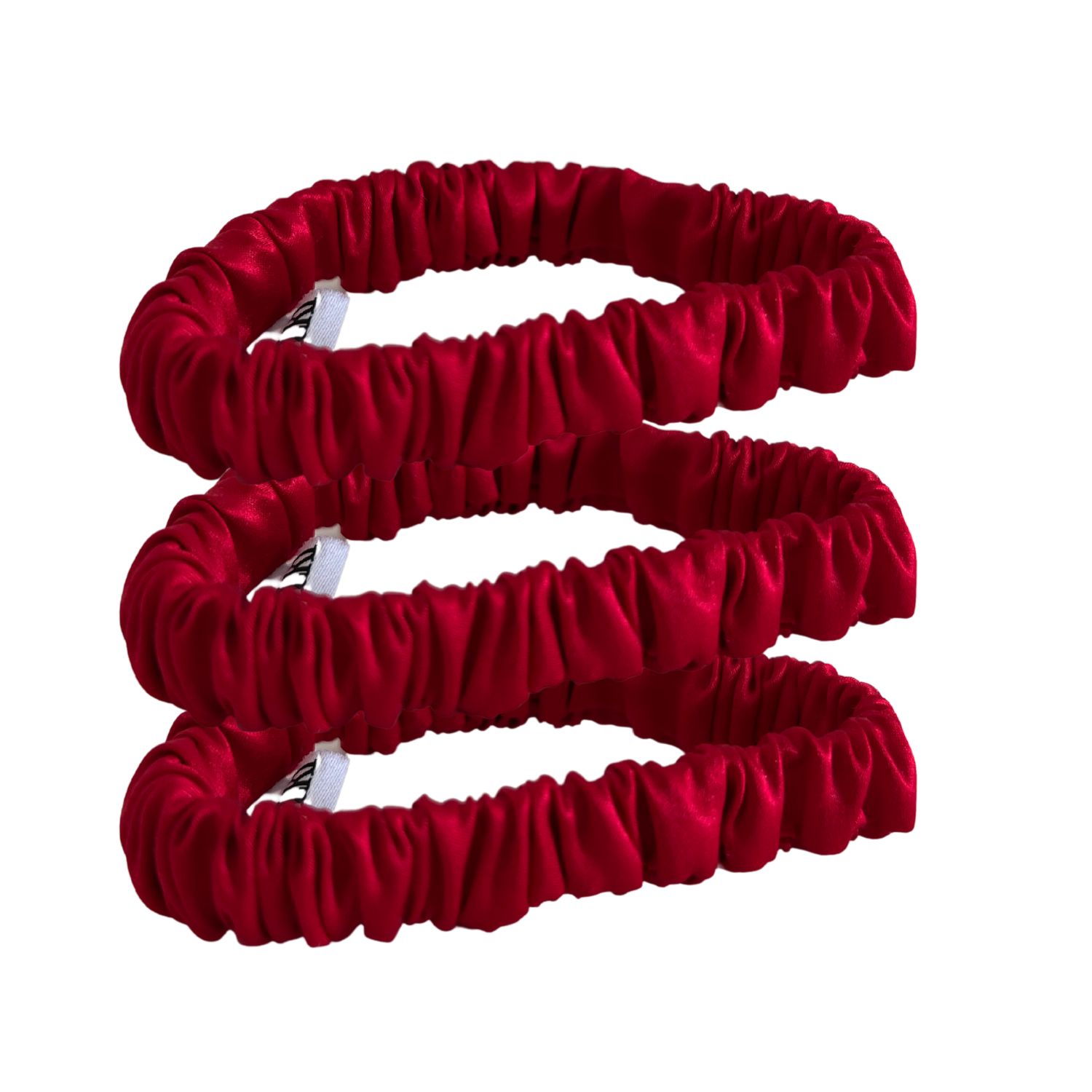 Sylki Women's Red Silk Hair Ties - Three Pack In Red