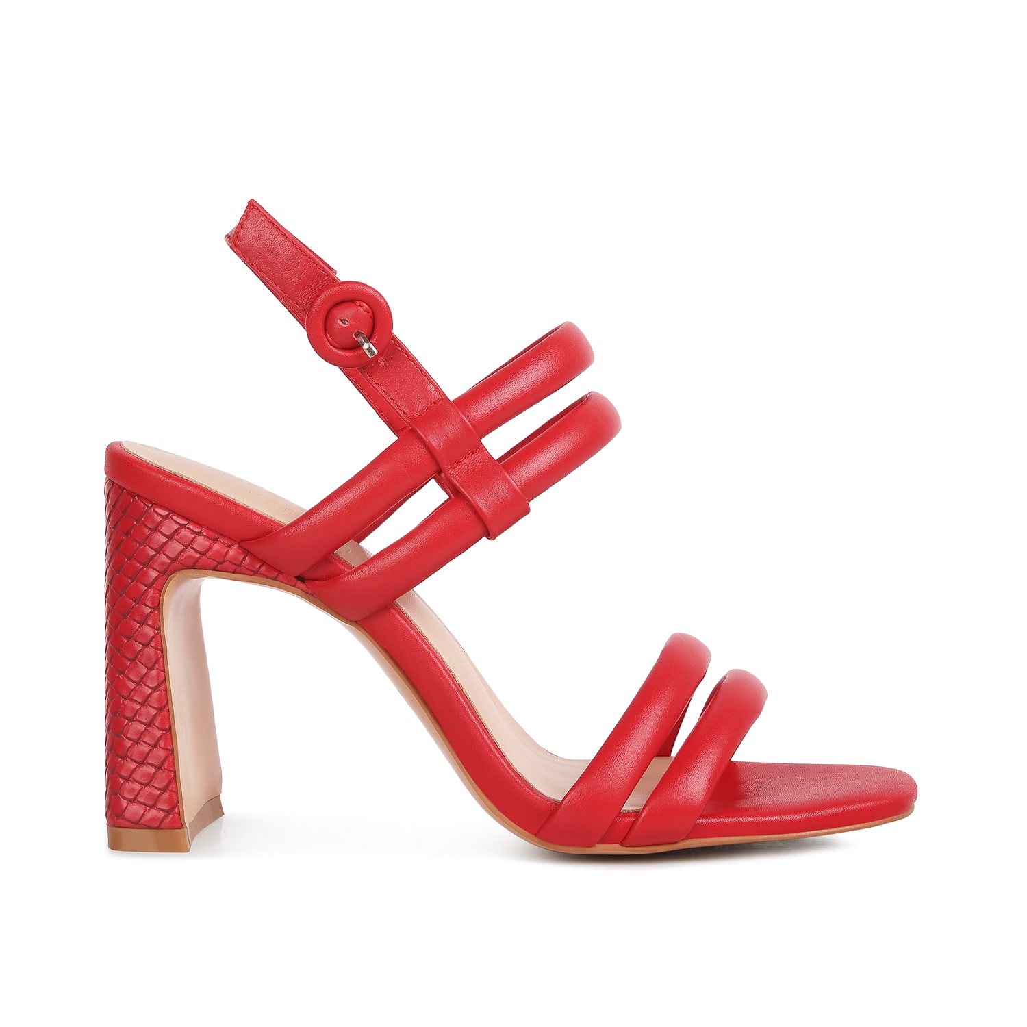Rag & Co Women's Avianna Red Slim Block Heel Sandal By  In Red
