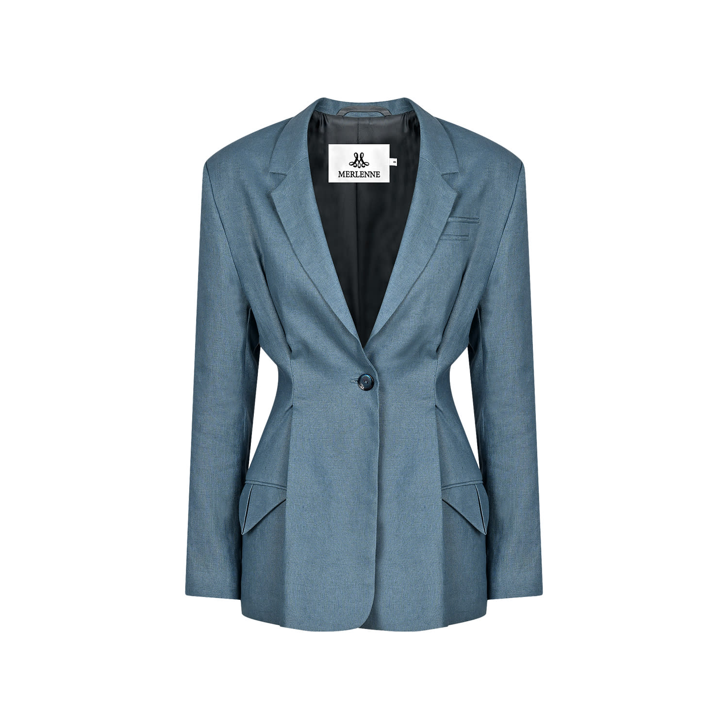 Merlenne Women's Linen Blazer In Cobalt Blue In Blue