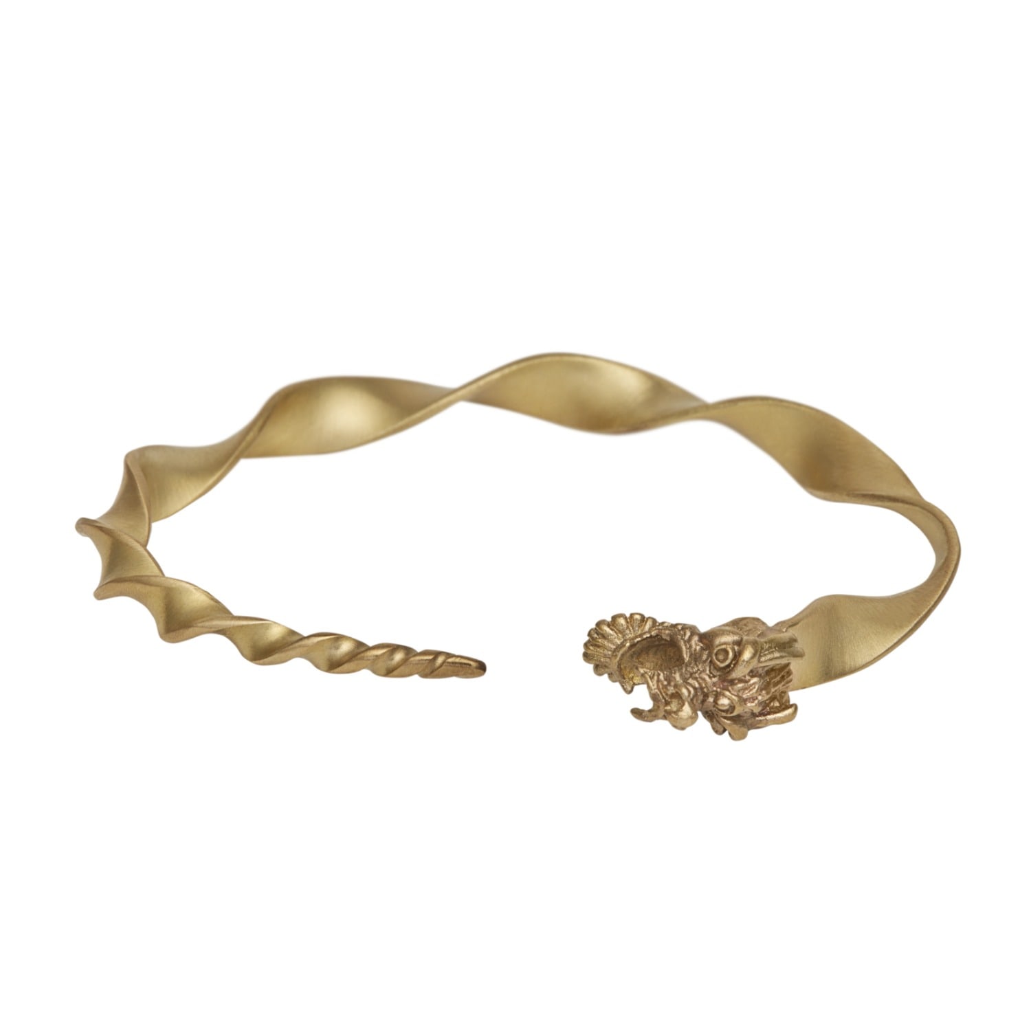 Women's Gold Dragon Sari Burma - Handcrafted Brass Bracelet | Zeworks