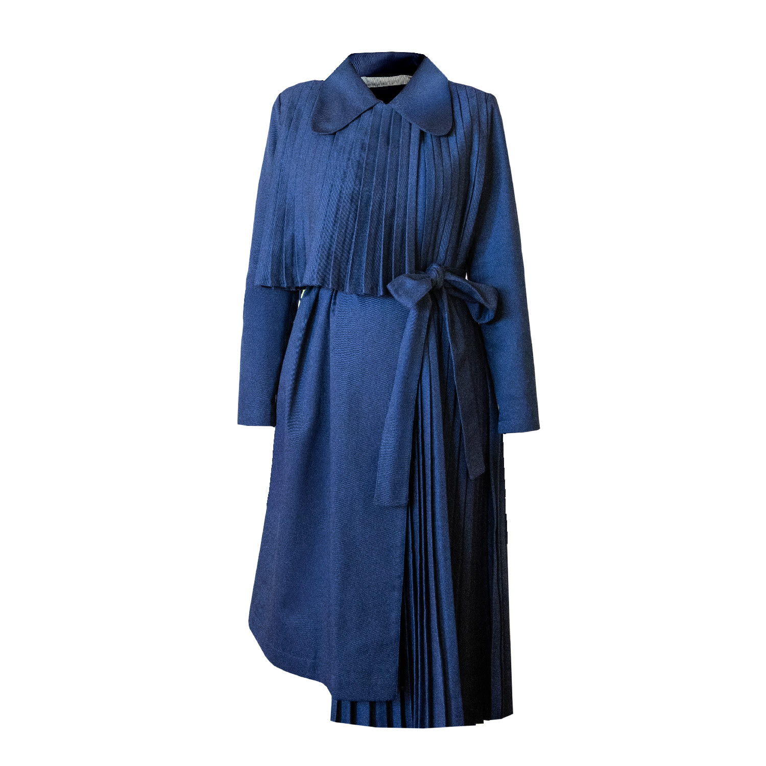 Absurde Women's Blue Navy Pleated Trench Matisse