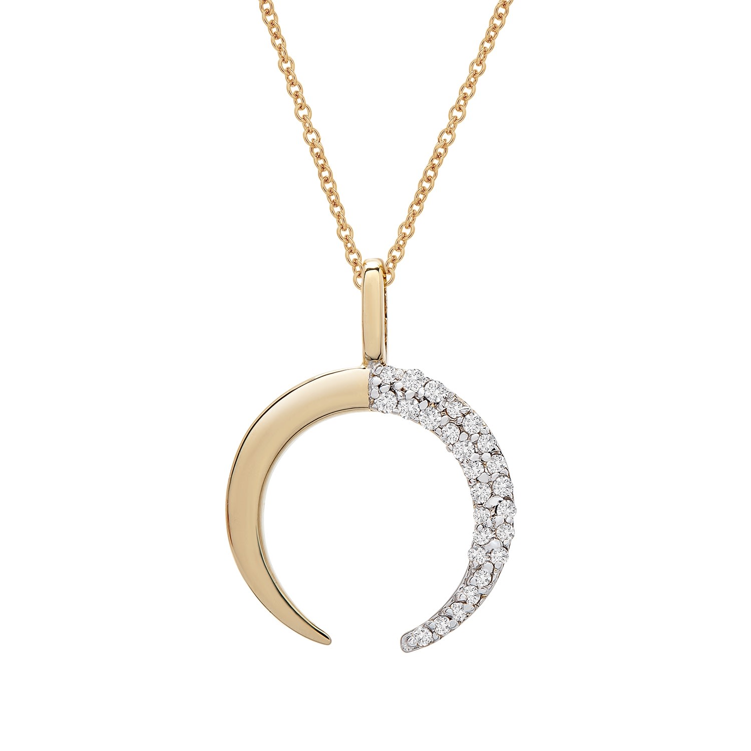 Women’s Gold Perla Diamond Moon Crescent Pendant Miki & Jane