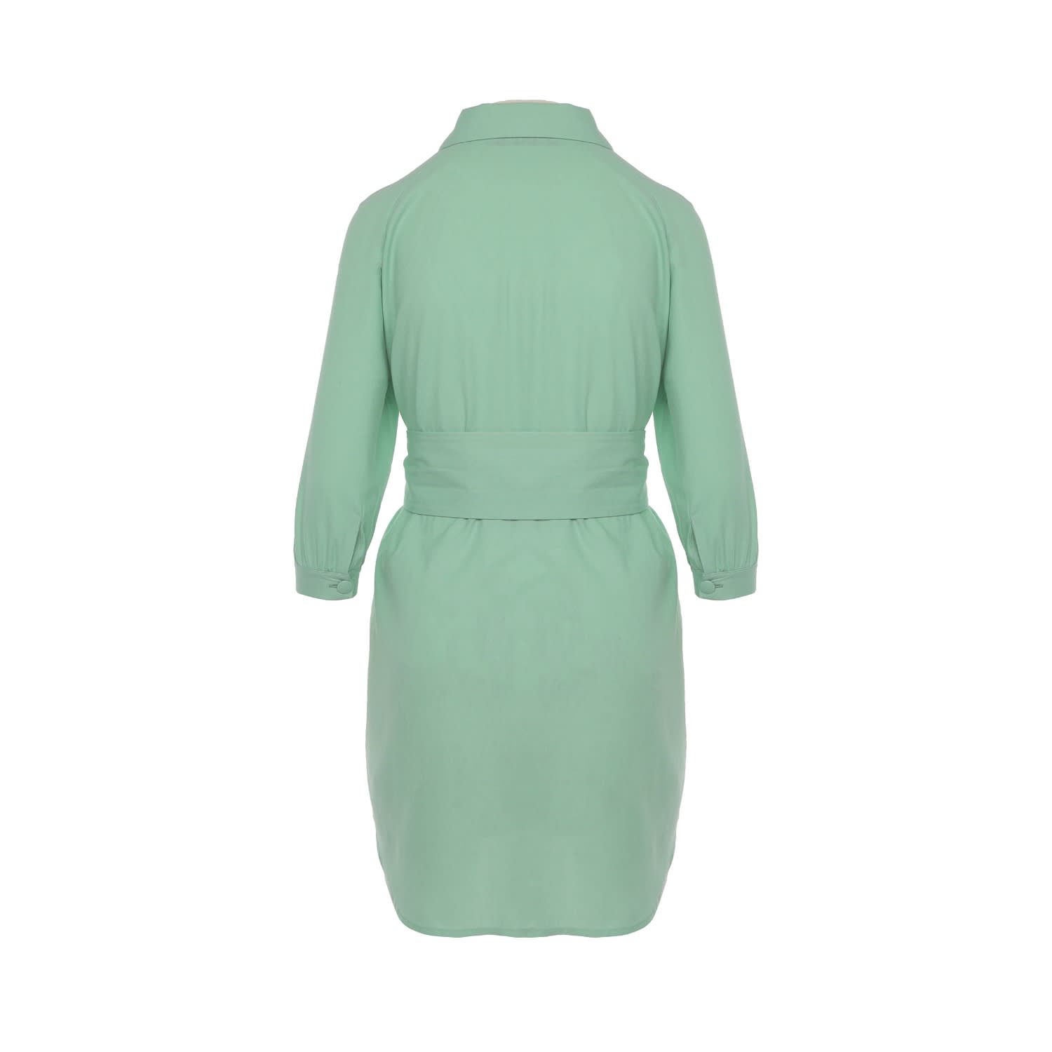 Ester Belted Linen Shirt Dress In Mint Green | Noria Anis | Wolf & Badger