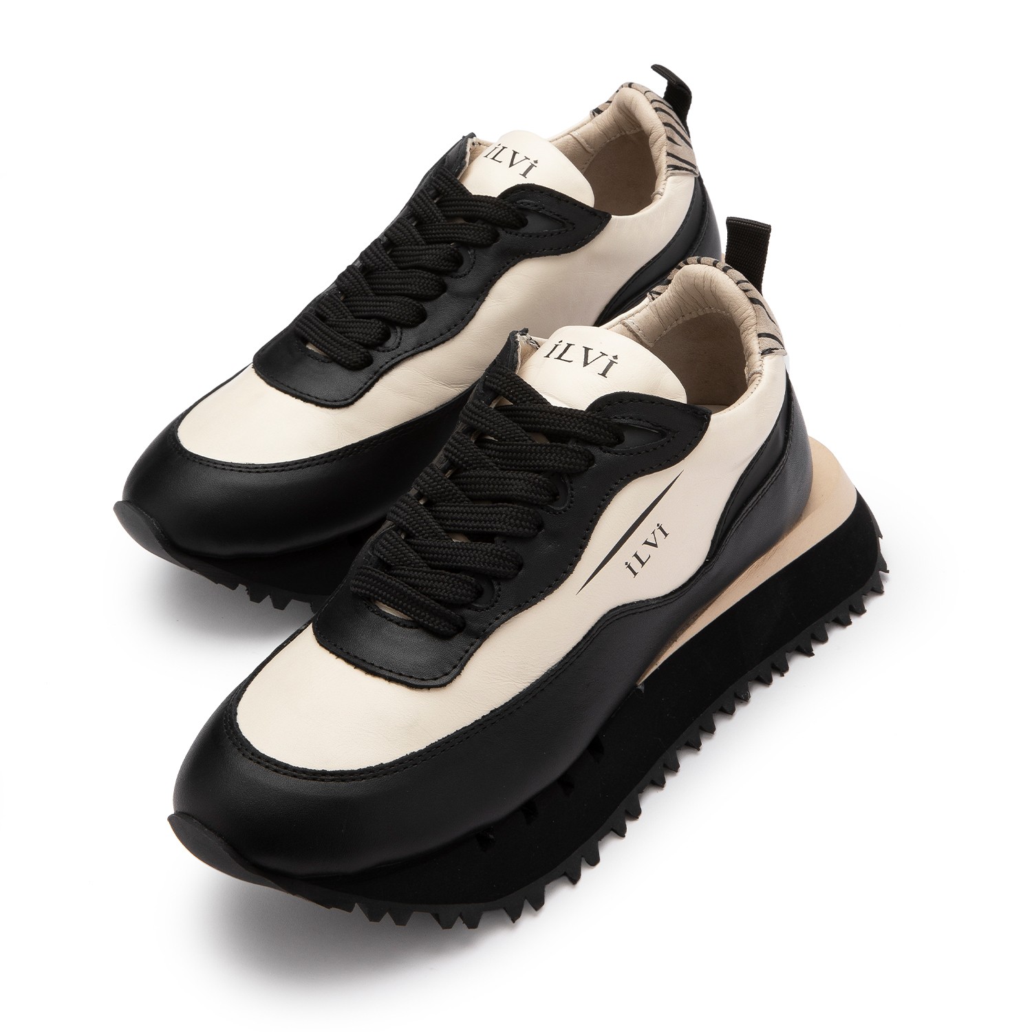 Black / Neutrals Bugs Black Suede-Beige Leather Women’s Sneaker 5 Uk Ilvi