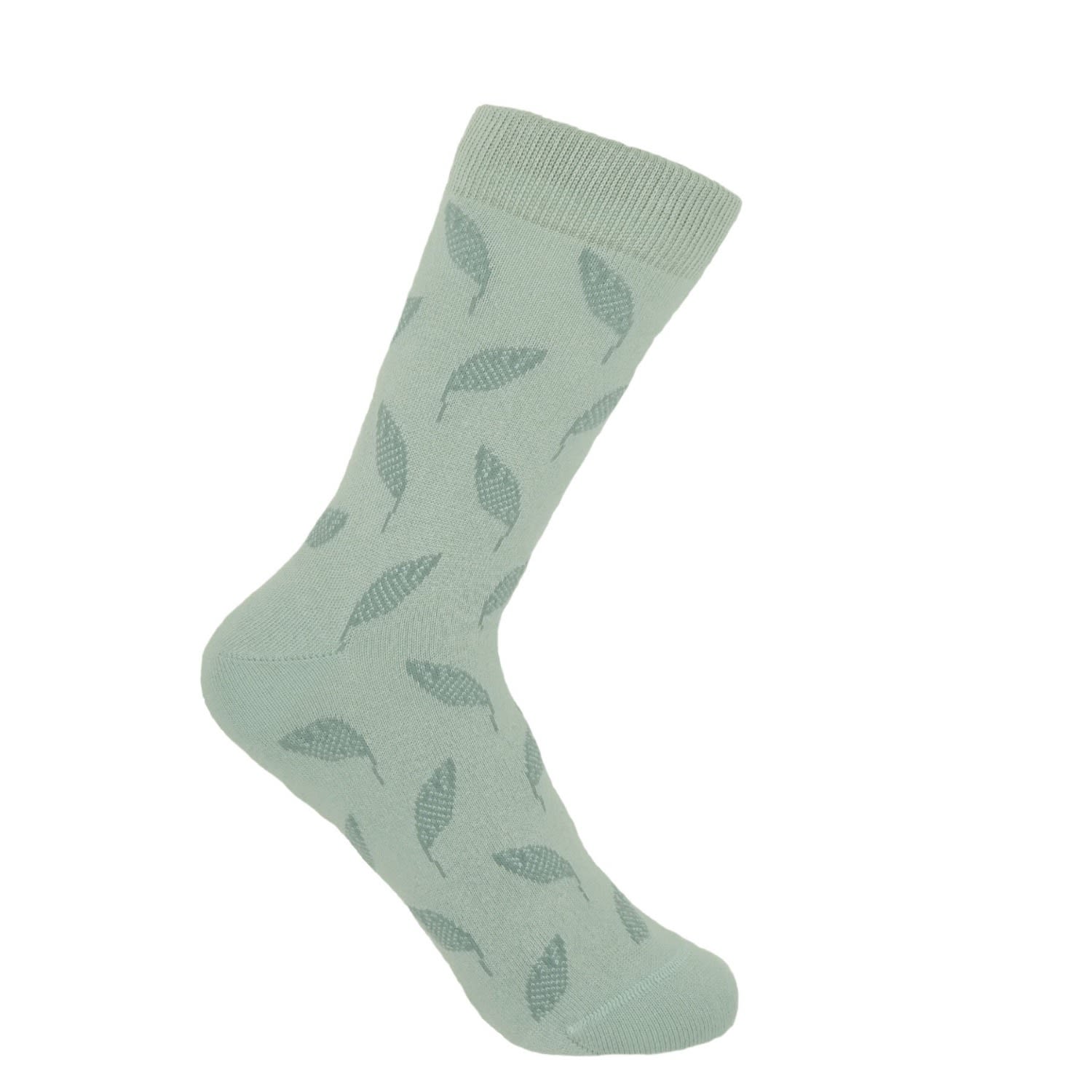 Green Mint Leaf Women’s Socks One Size Peper Harow - Made in England