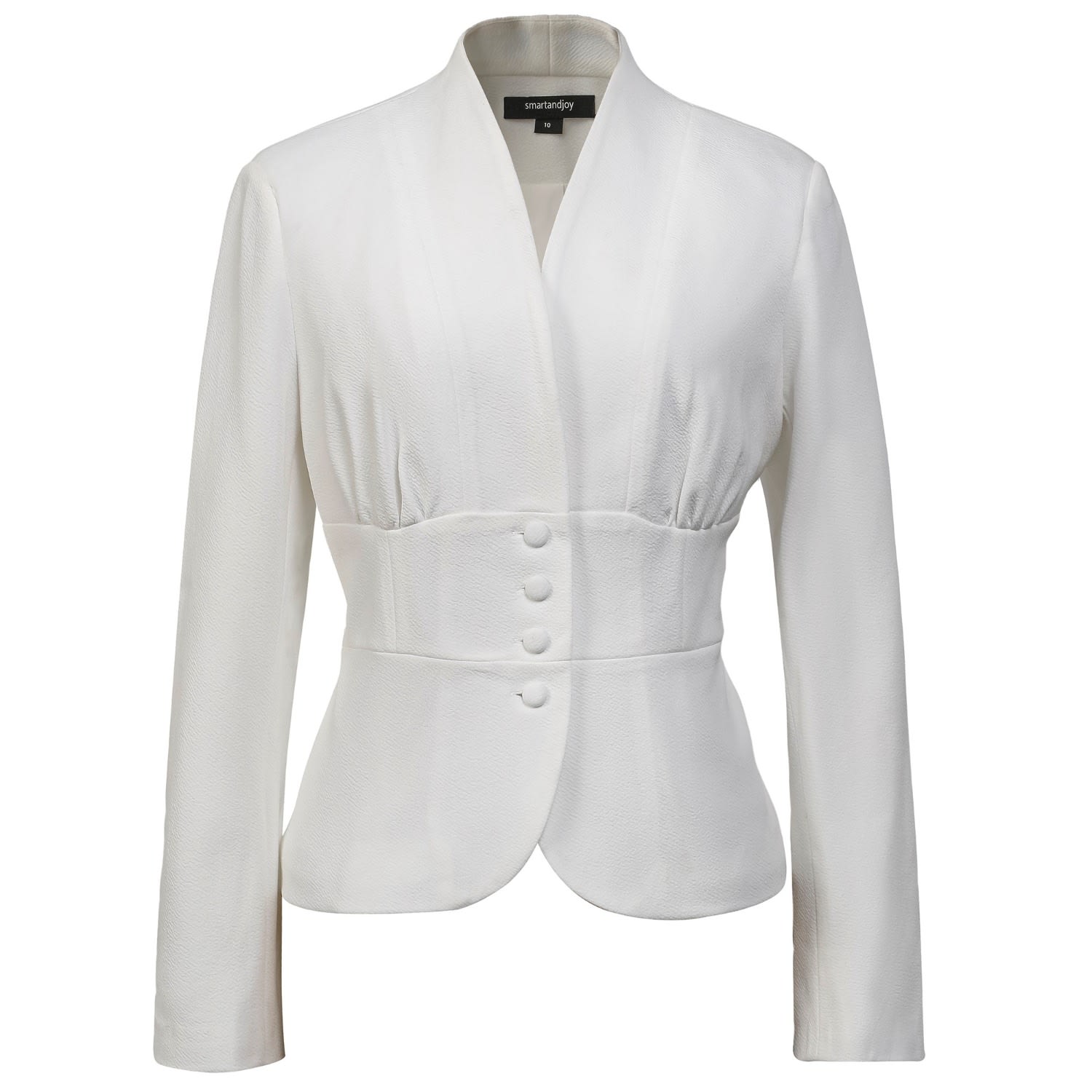 Smart And Joy Women's Fit-and-flare Blazer - White In White