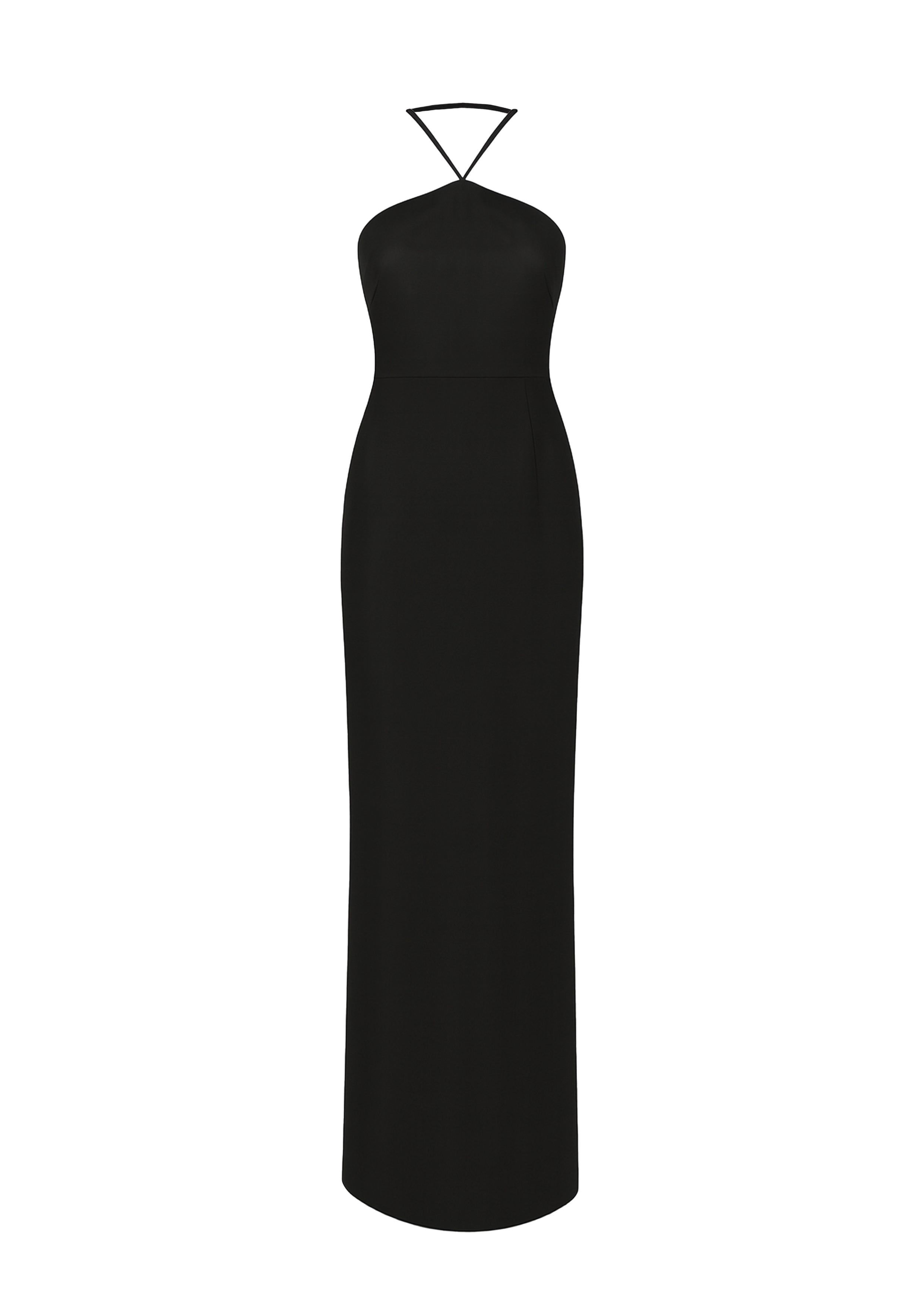 Nazli Ceren Women's Violette Long Crepe Dress In Black In Black