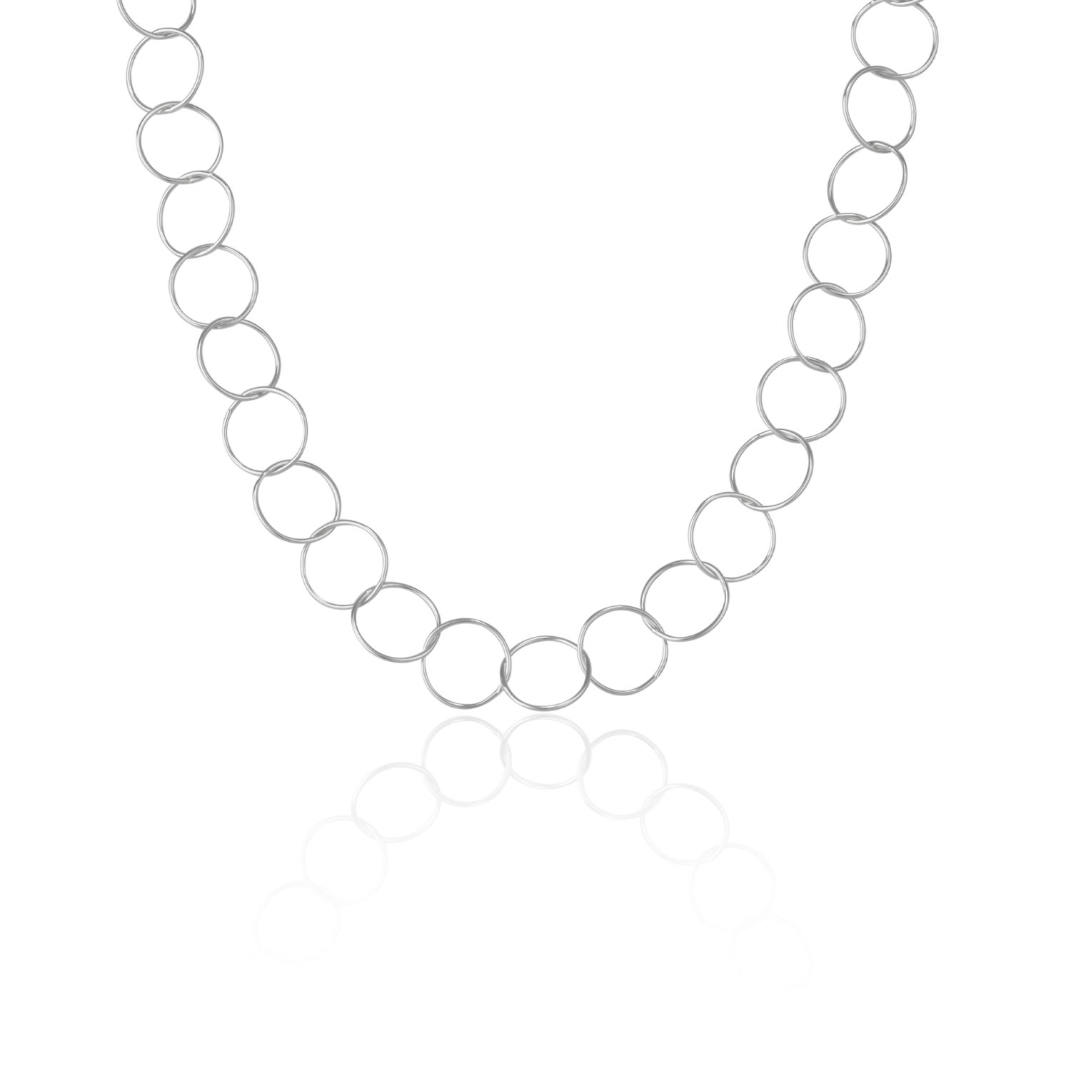 Spero London Women's Circle Hoops Sterling Silver Chain Necklace - Silver In Silver