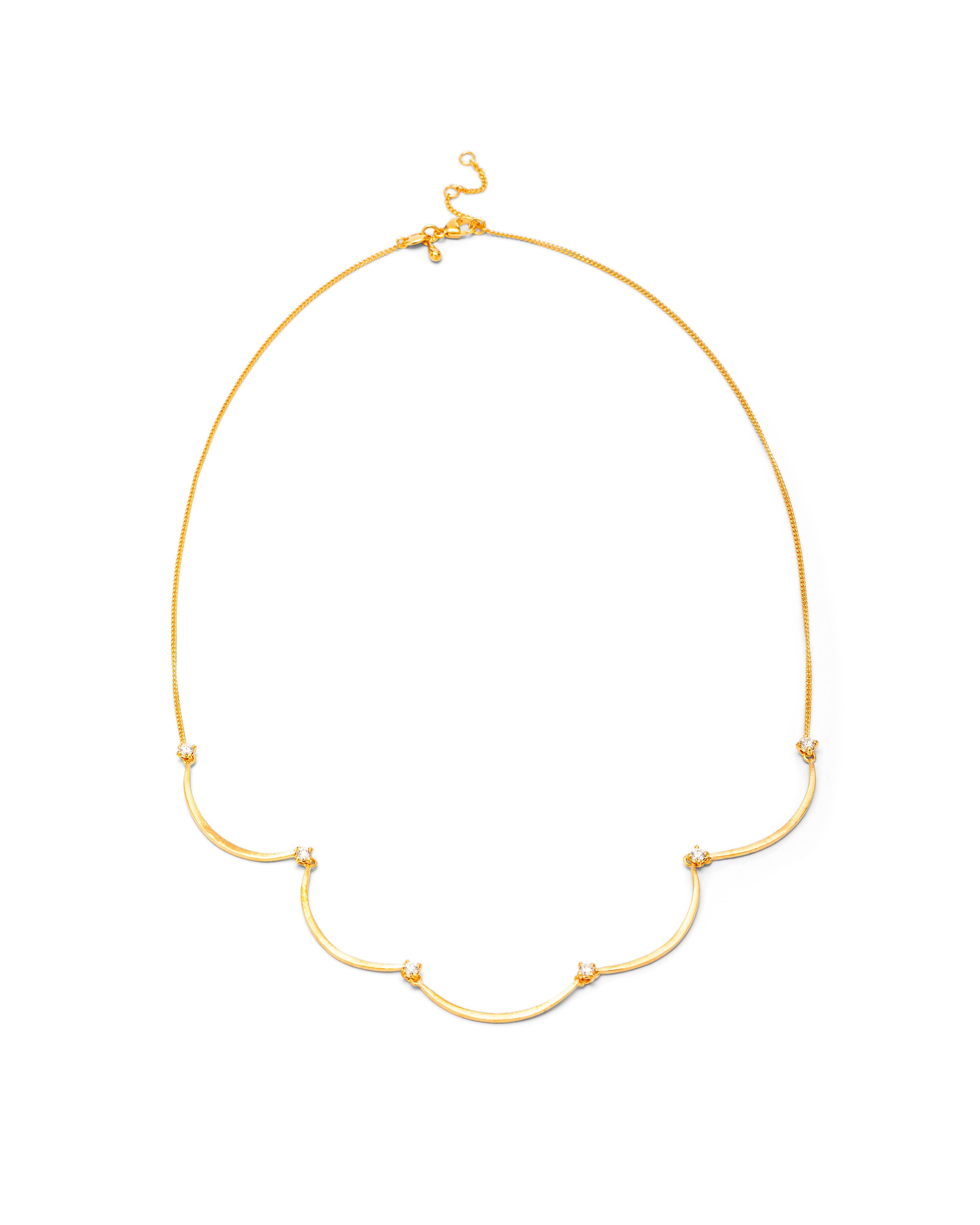 Eloise Jewelry Women's Gold Crescent Moon Chandelier Necklace Diamond In Gold
