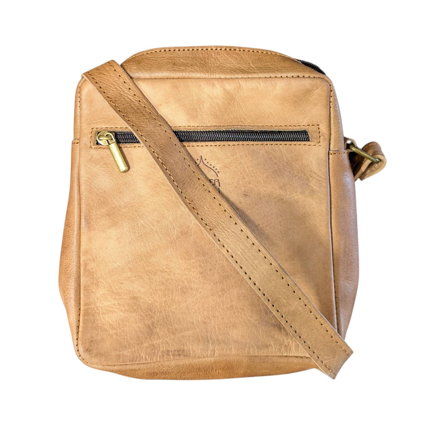 Berber Leather Men's Neutrals The Martil Small Messenger Bag In Tan