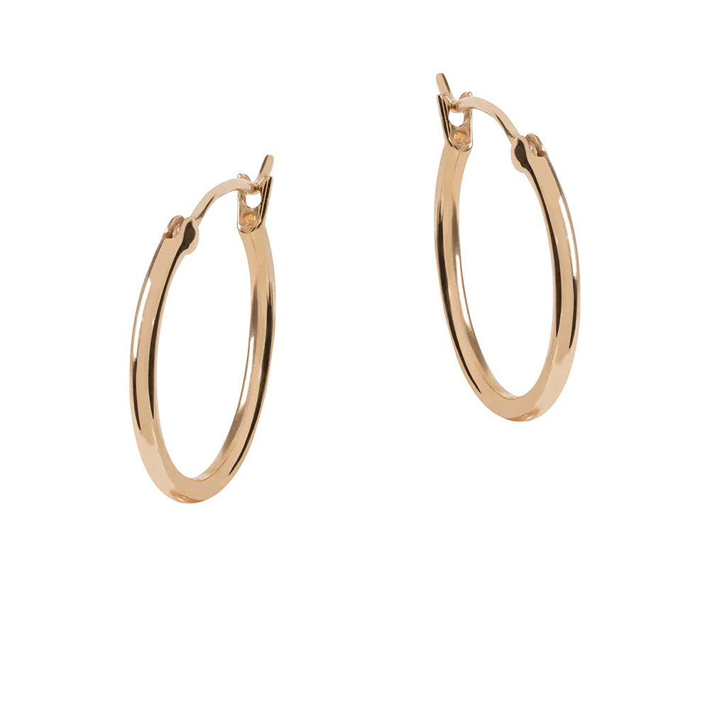 Amadeus Women's Venus Plain Gold Hoop Earrings In Gray
