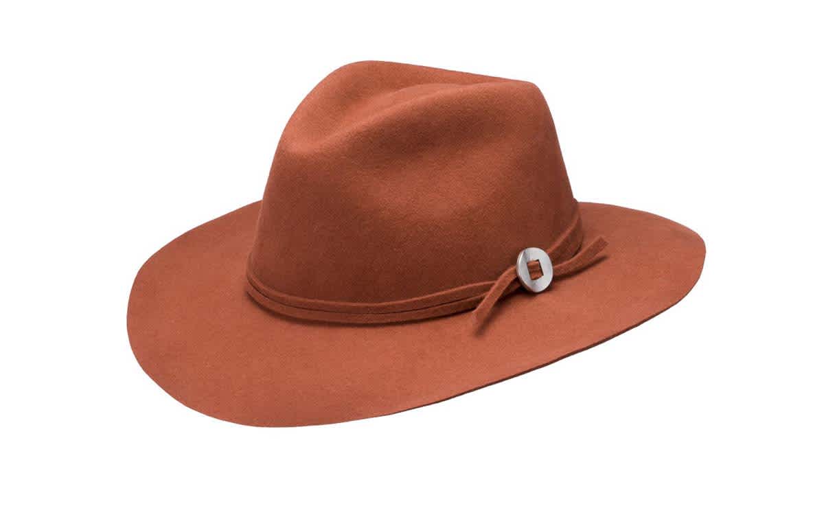 Phoebe Wide Brim Wool Hat - Burnt Orange | Jamie Slye Hats + 