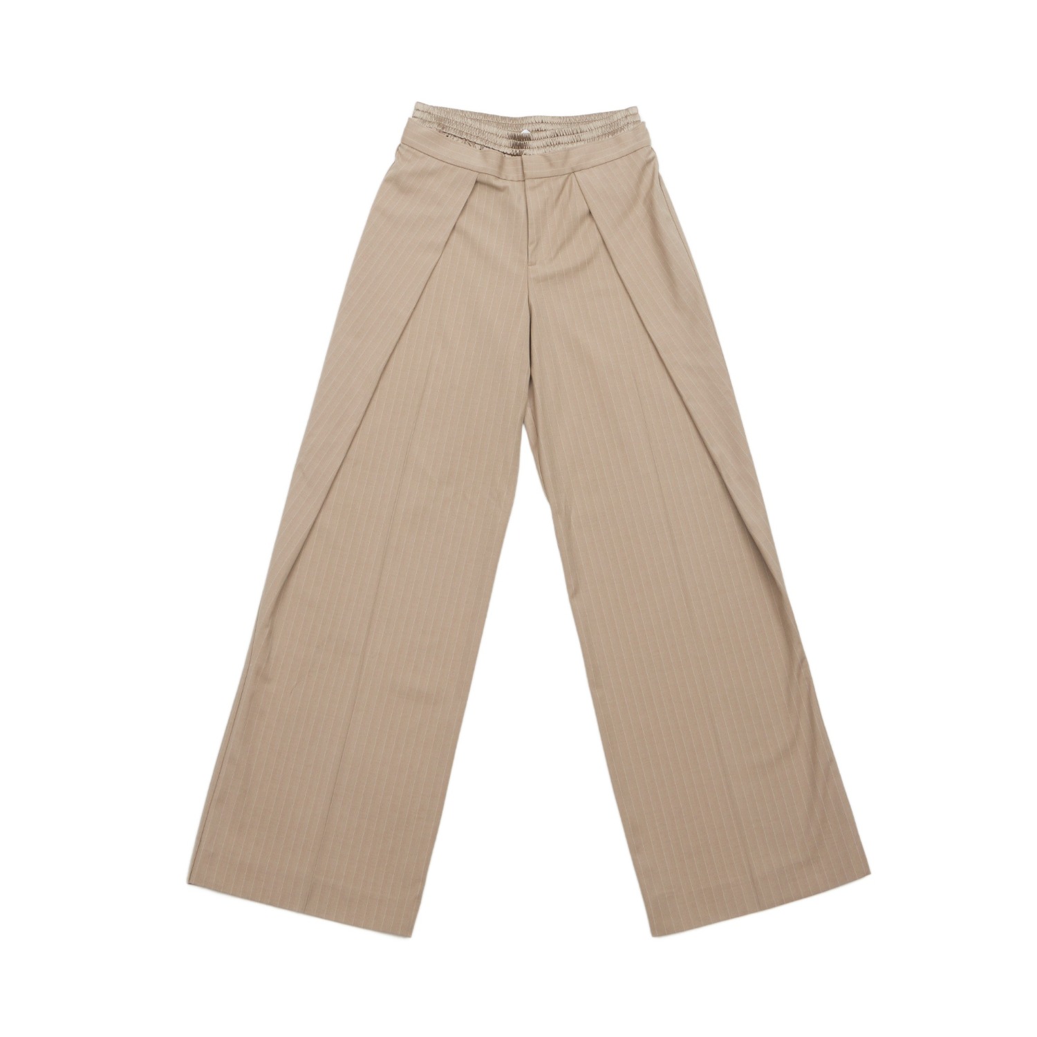 Circular Path Women's Neutrals Satin Waistband Pinstripe Pant