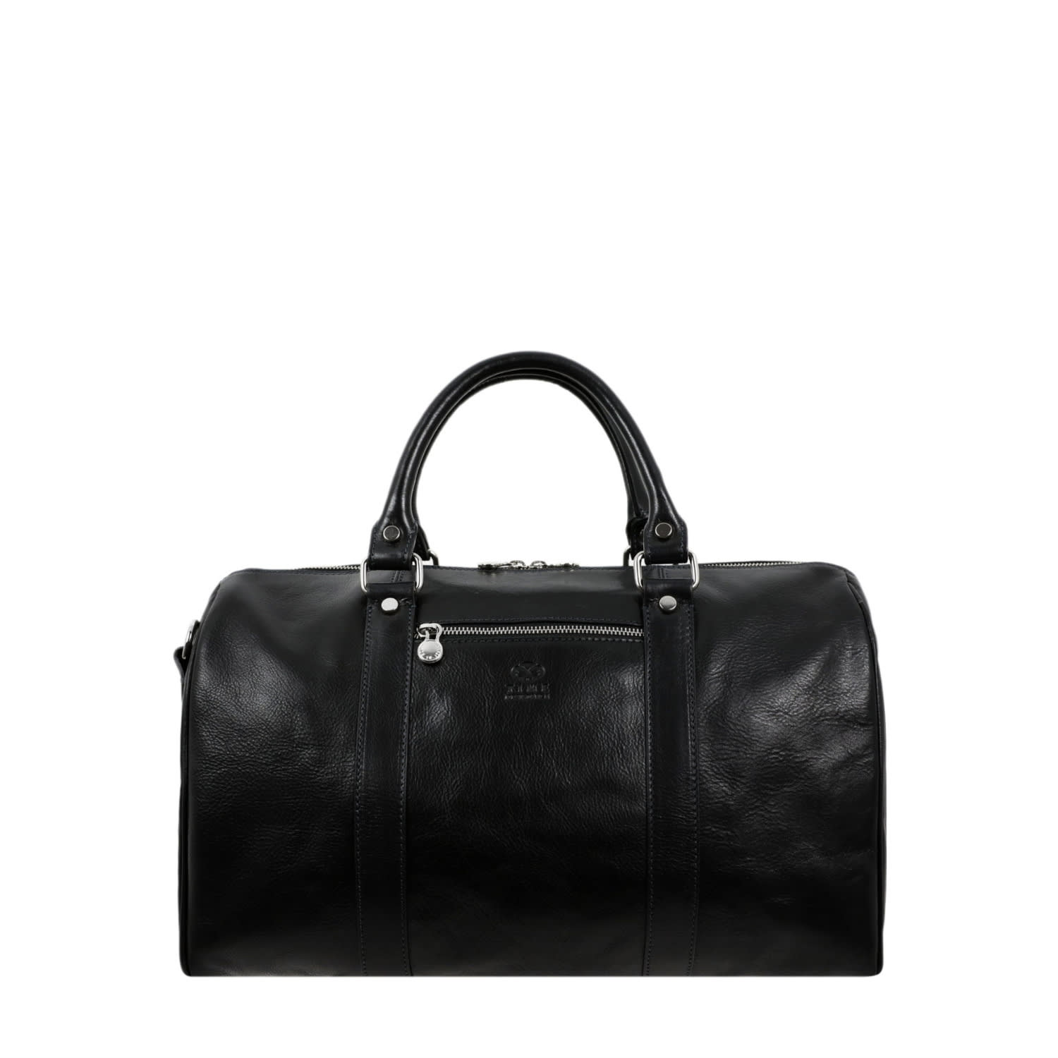 Time Resistance Womens Small Leather Overnight Bag, Duffel Bag In Black - The Ambassadors In Black