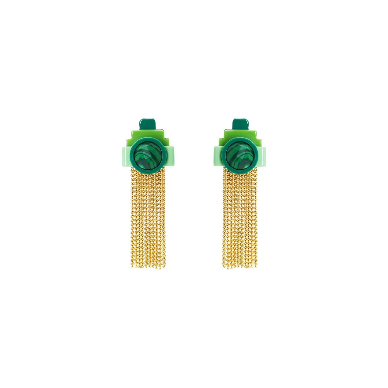Gissa Bicalho Women's Acrylic Handmade Earring Ytu Pale Green In Green