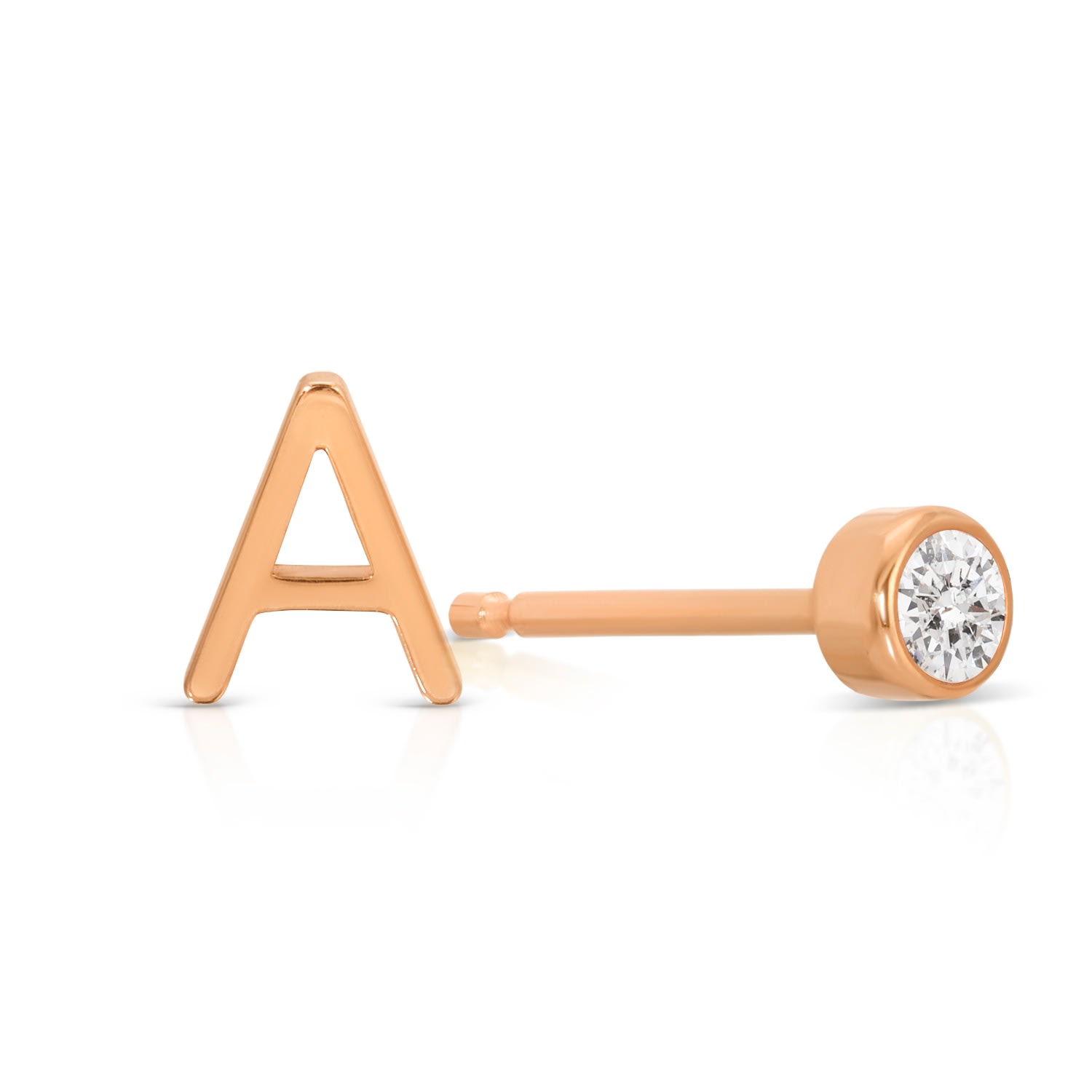 Maya Brenner Women's Monogram Earring Set 14k Rose Gold In Gold