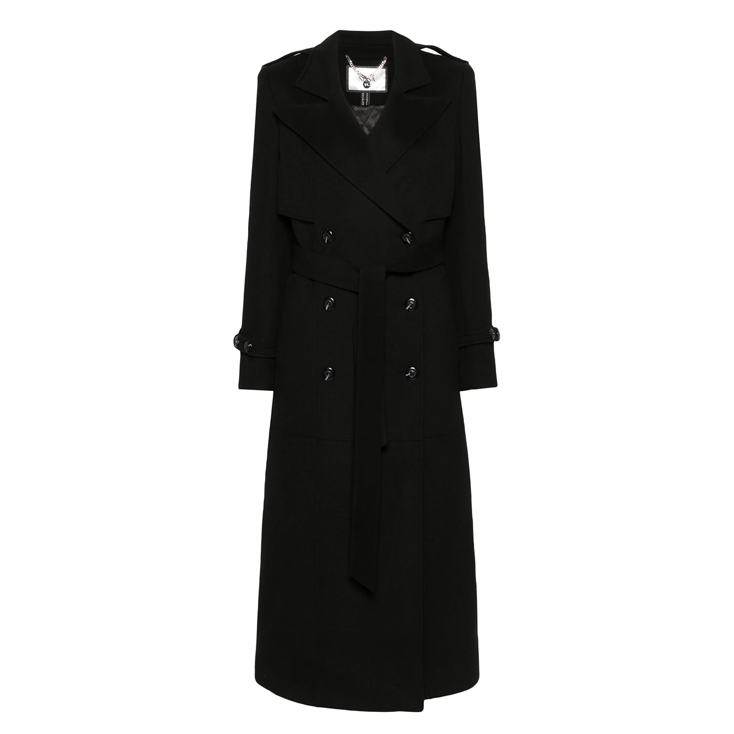 Women’s Black Belted Wrap Coat Xxs Nissa