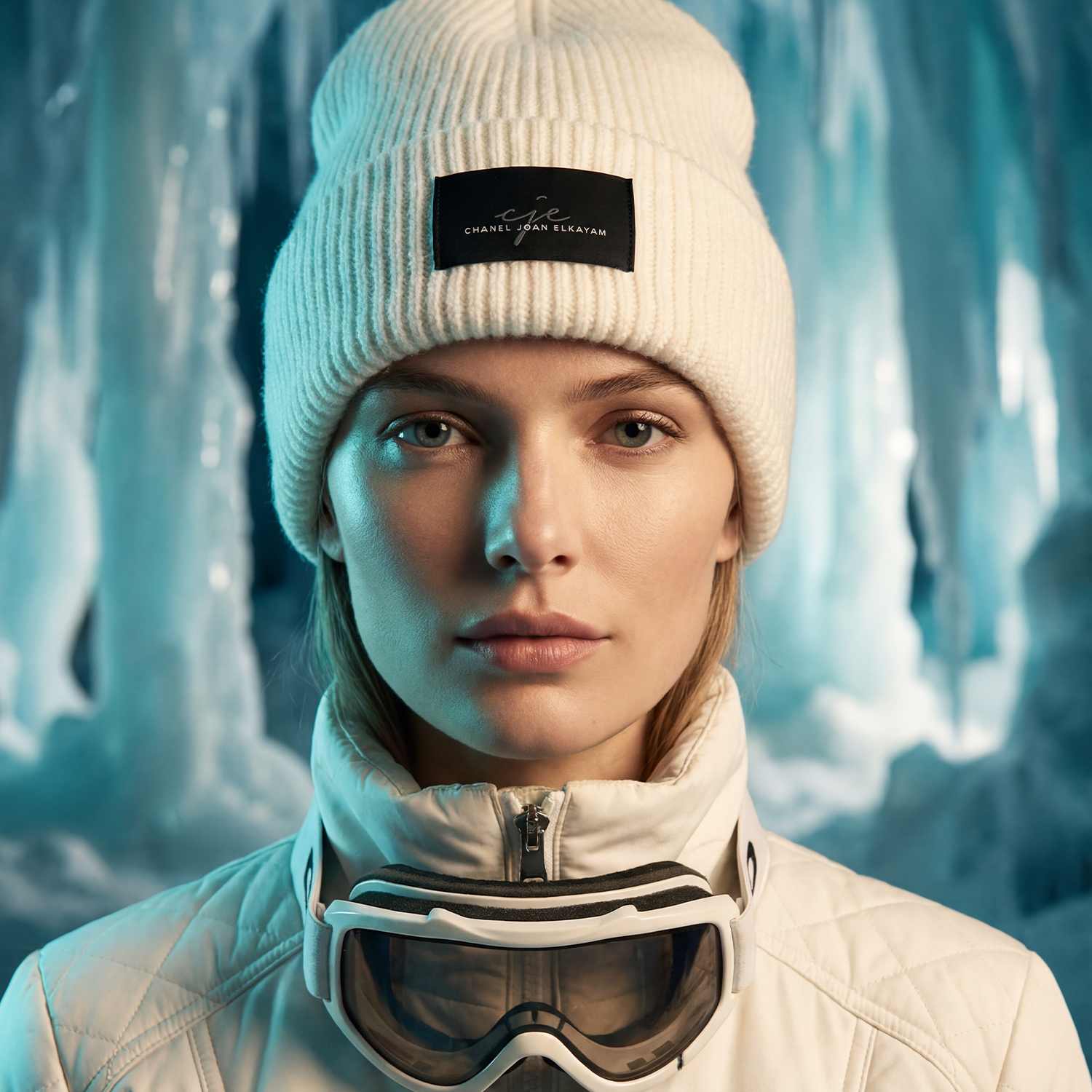 White Wool C J E Beanie | Chanel Joan Elkayam | Wolf & Badger