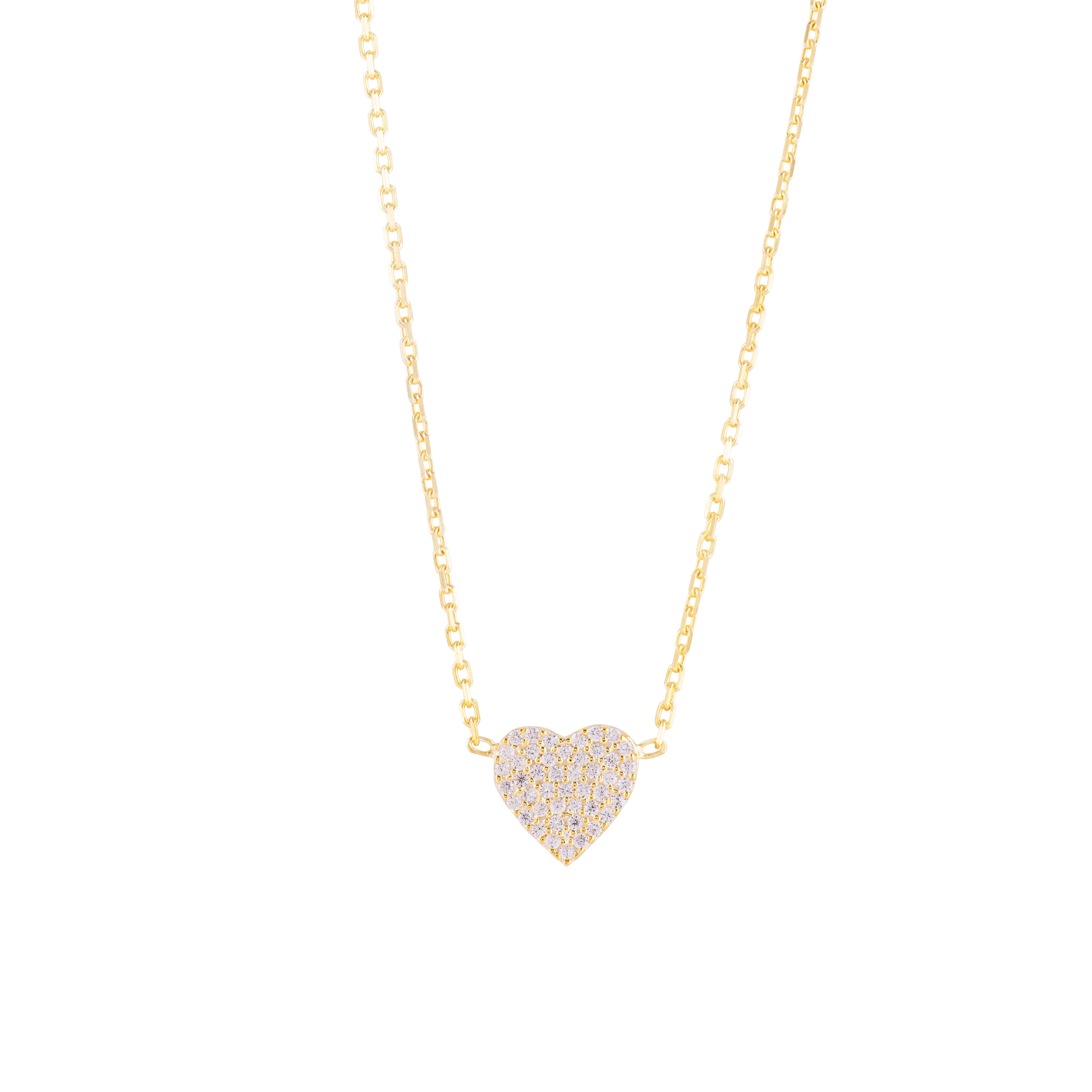 Women’s Mini Pave Heart Necklace - Gold Shymi