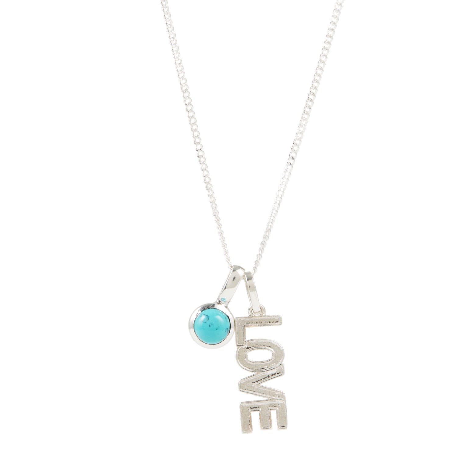 Women’s Blue / Silver Love Rocks Silver Necklace And Turquoise Charm Charlotte’s Web Jewellery