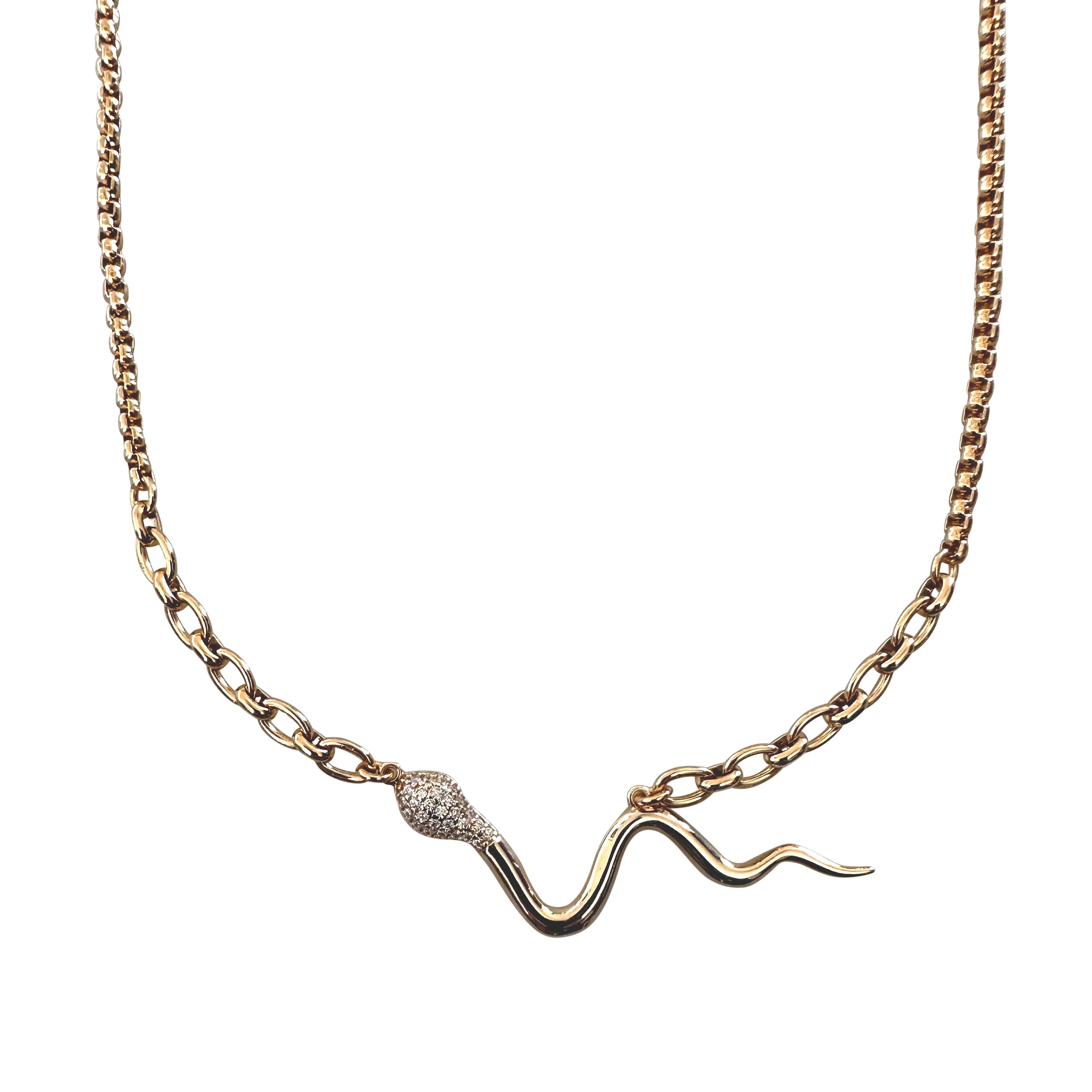 In Cauda Venenum Women's Gold Uraeus Necklace In Gold