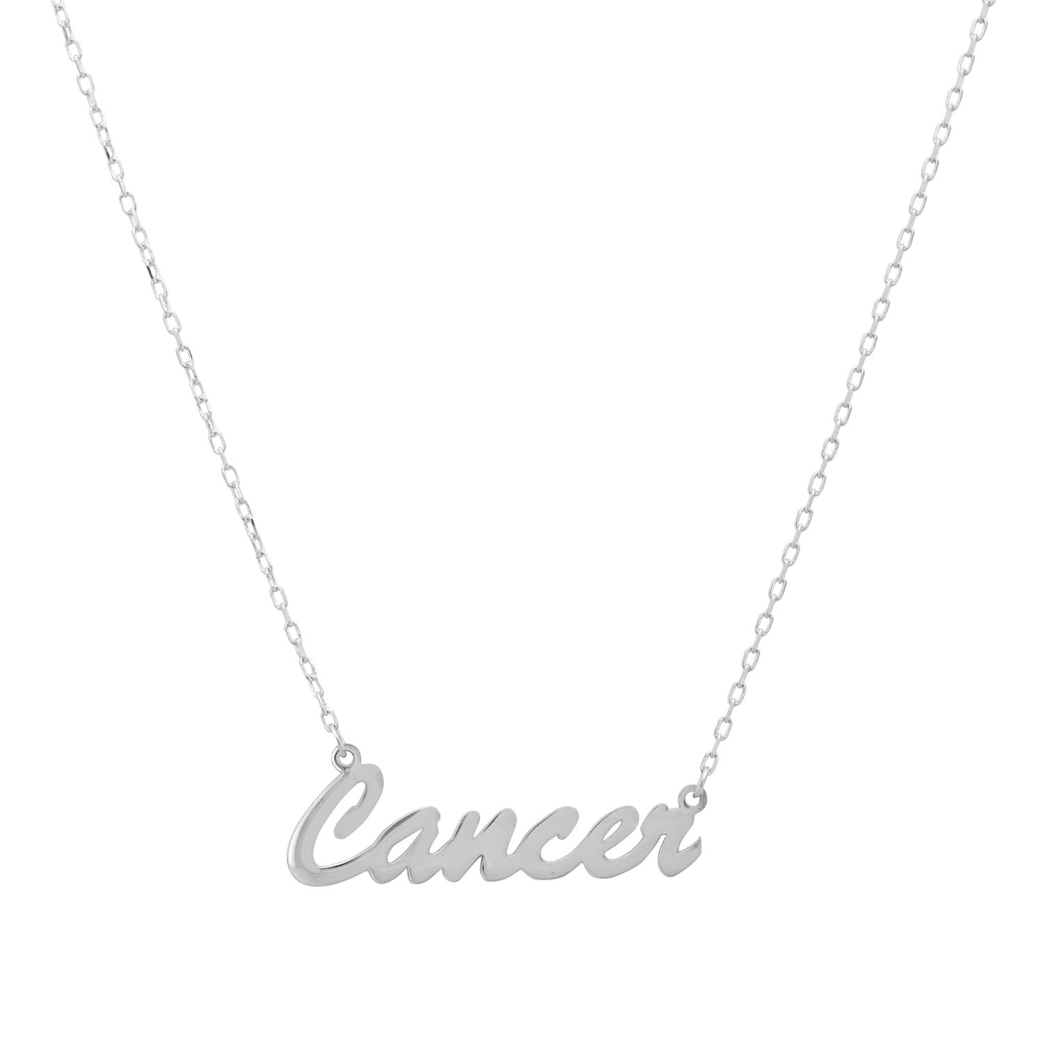 Women’s Zodiac Star Sign Name Necklace Silver Cancer Latelita