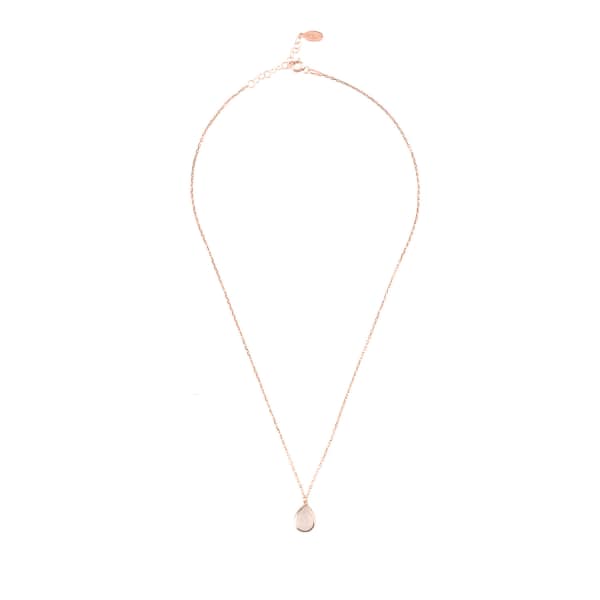 Latelita London Pisa Mini Teardrop Necklace Rosegold Rose Quartz In Teardrop