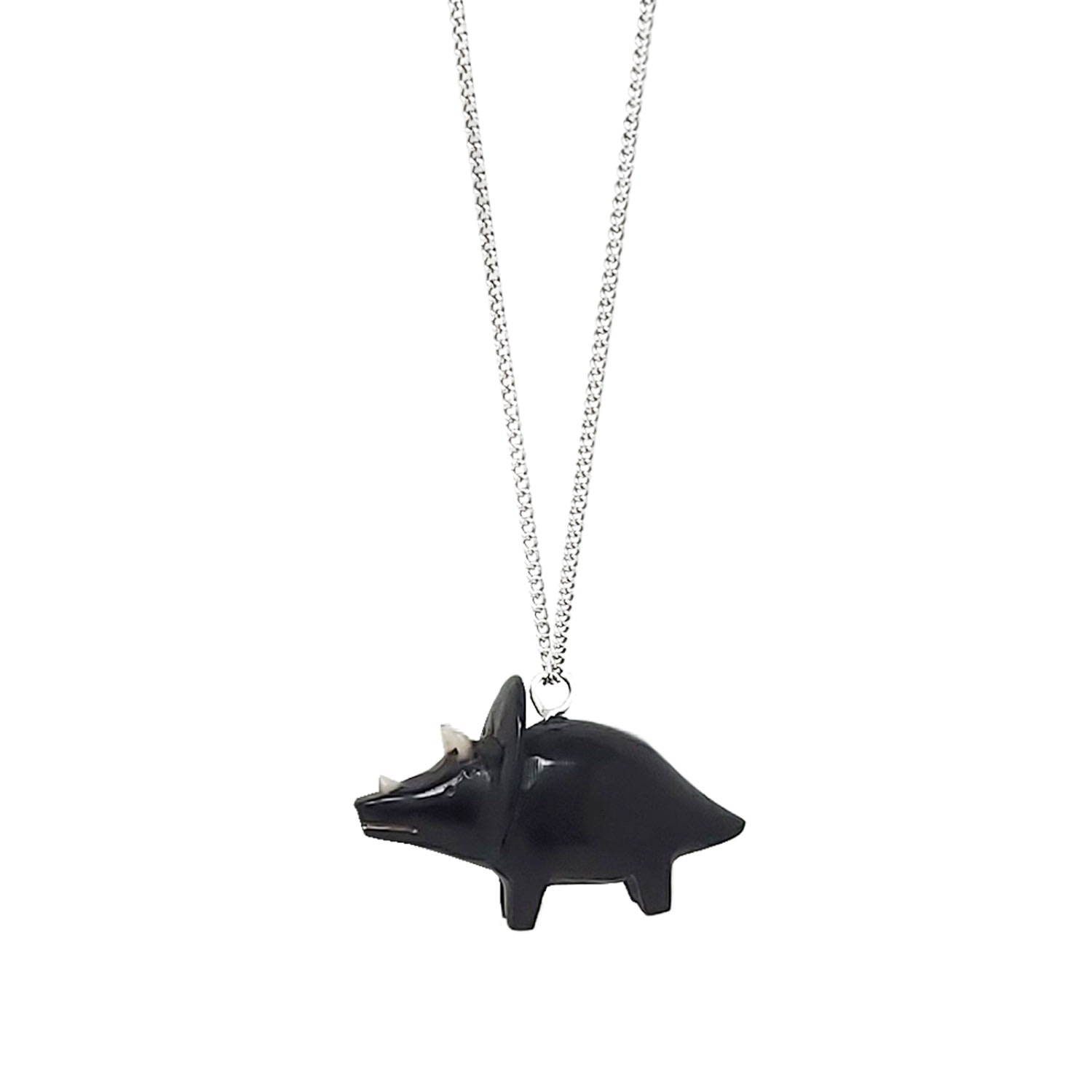 Women’s Black Dino Tagua Necklace - Tricera Korissa