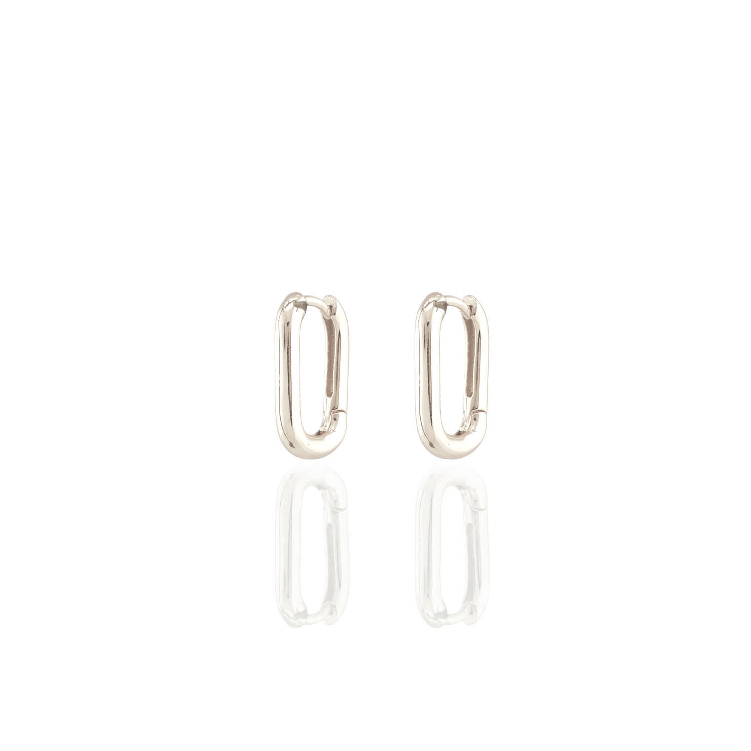 Kris Nations Women's Oval Huggie Hoop Earrings - Sterling Silver In Silver