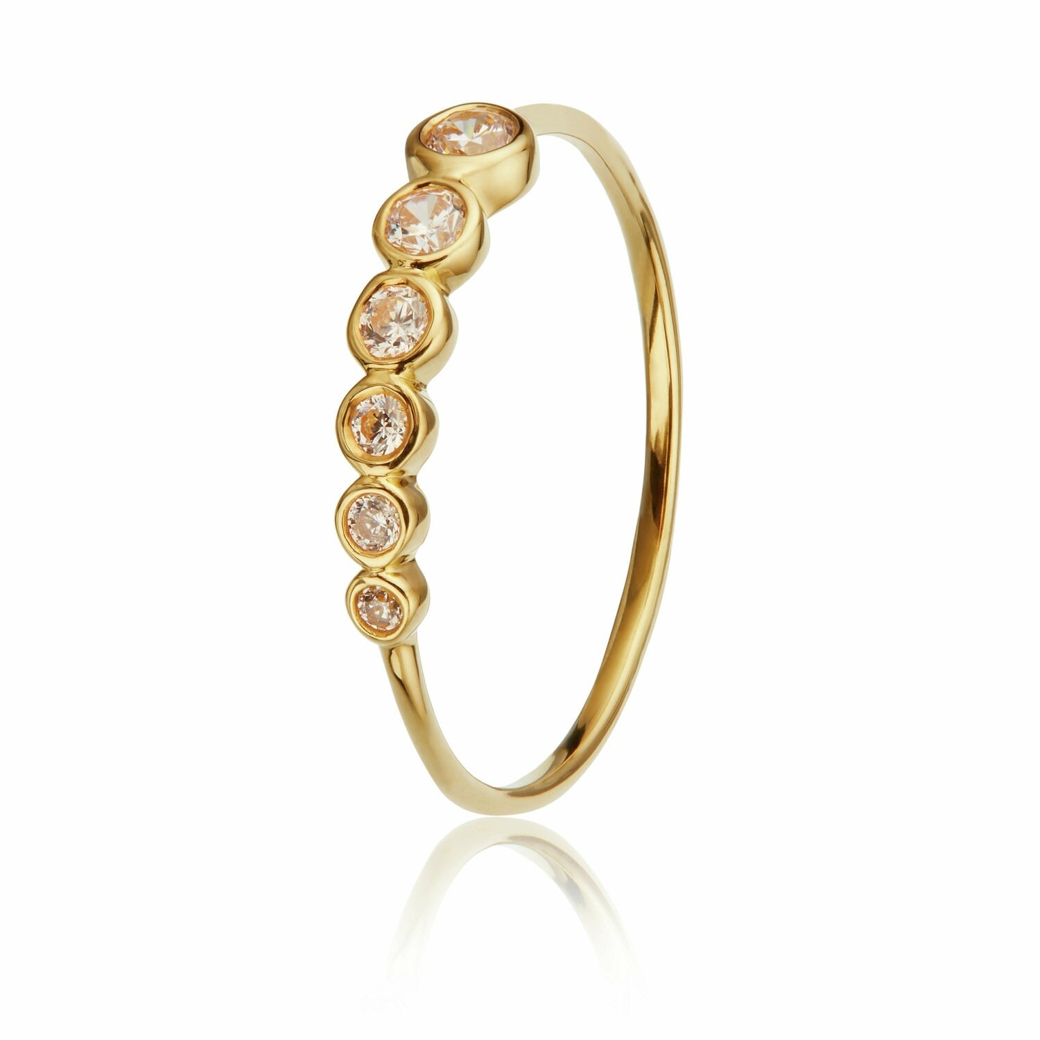Lily & Roo Women's Gold Graduated Diamond Style Stacking Ring In Gold