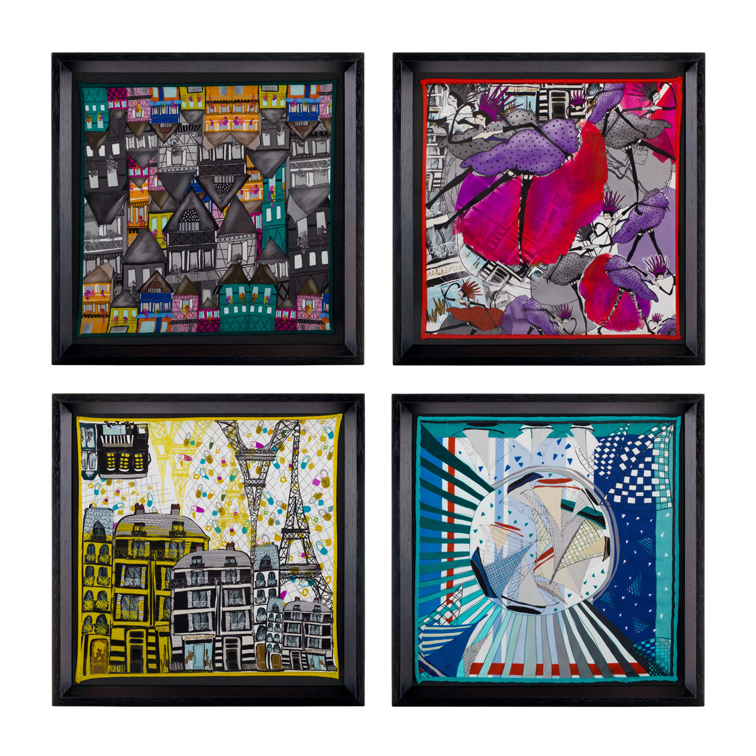 Un Poco Voyage Of France Framed Silk