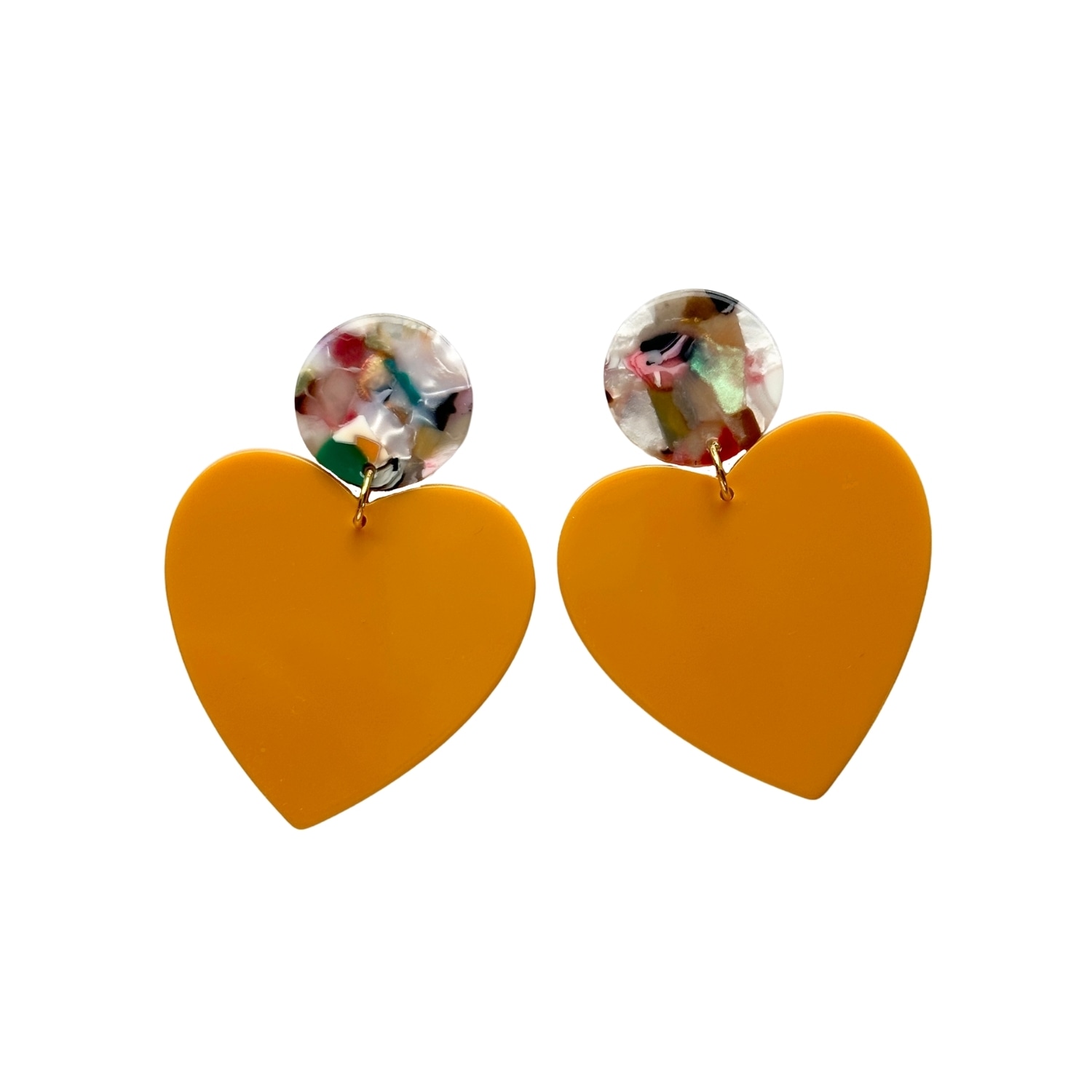 Women’s Yellow / Orange Xl Heart Earrings In Miss-Behaving Closet Rehab