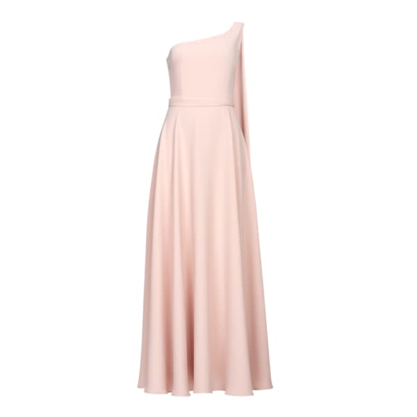 Sara Pastel Pink One Shoulder Maxi Dress | UNDRESS | Wolf & Badger