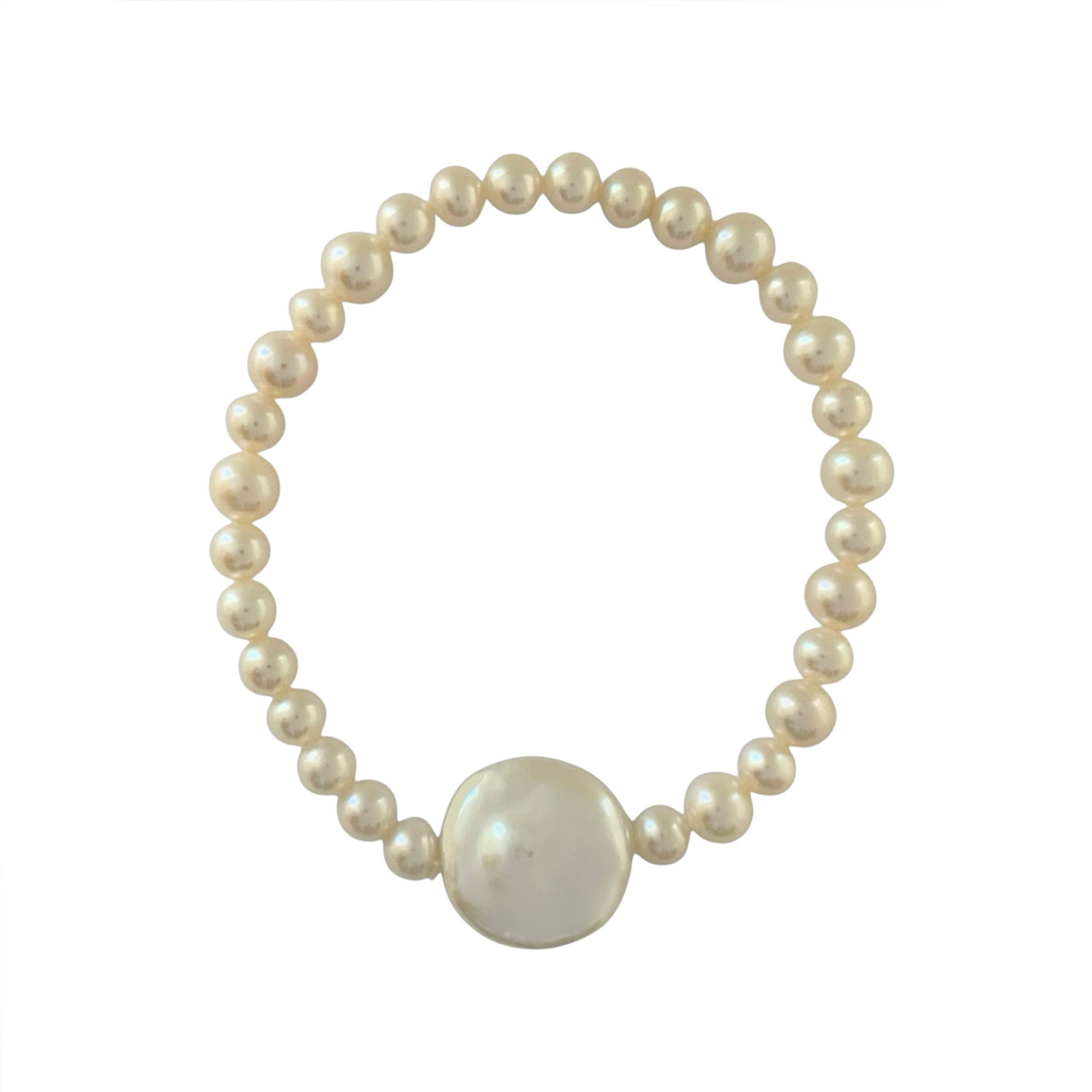 Neshi Designs Women's White Daniella Bracelet In Metallic